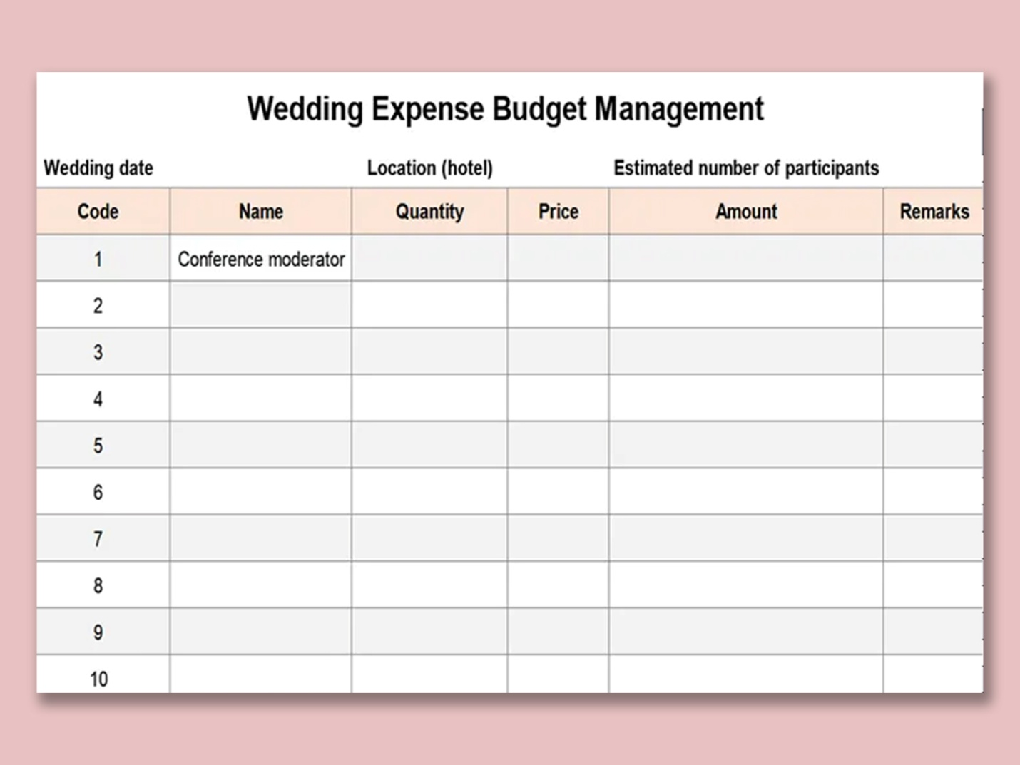Rehab Budget Template