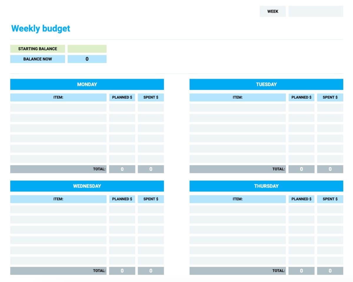 Client Budget Template