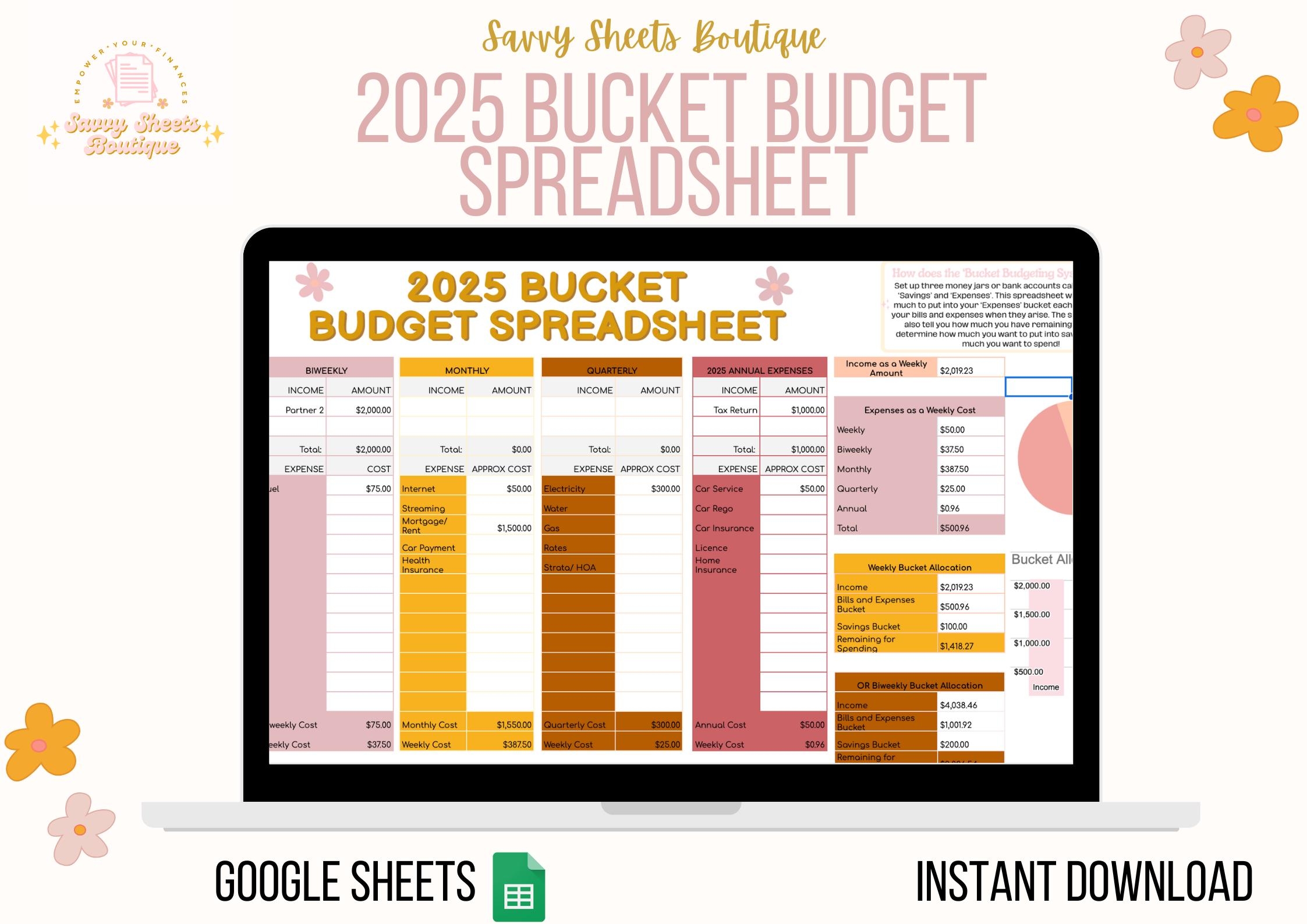 2025 Bucket Budget Spreadsheet Etsy