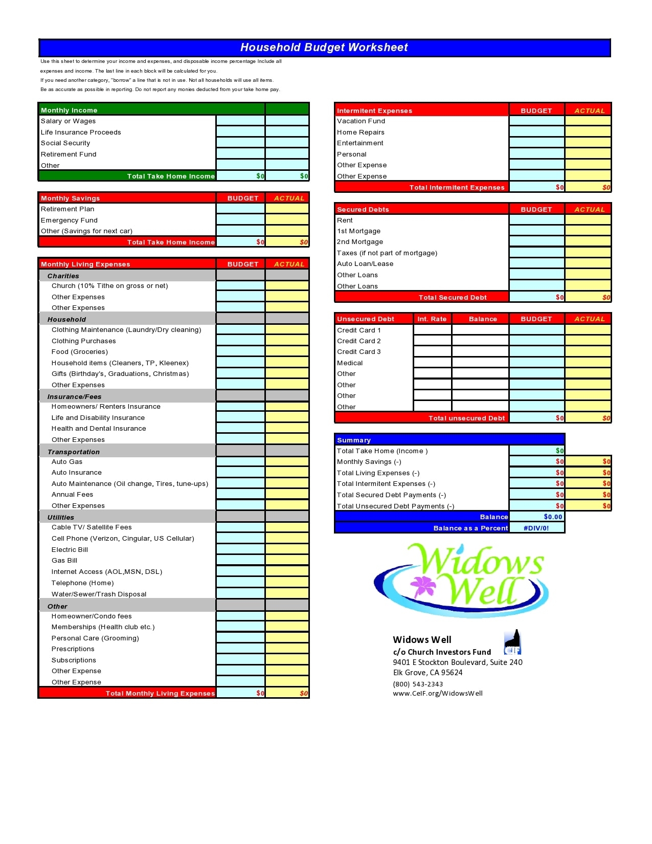 28 Best Household Budget Templates Family Budget Worksheets 