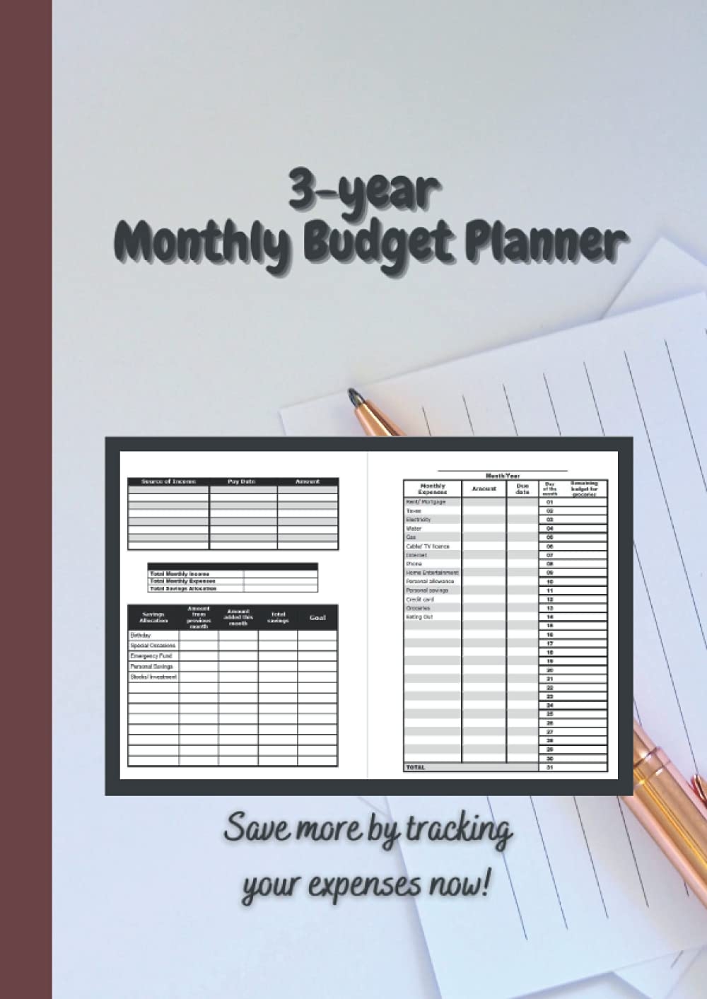 3 year Monthly Budget Planner Save More By Tracking Your Expenses Now Matters Nightingale 9798518182196 Amazon Books