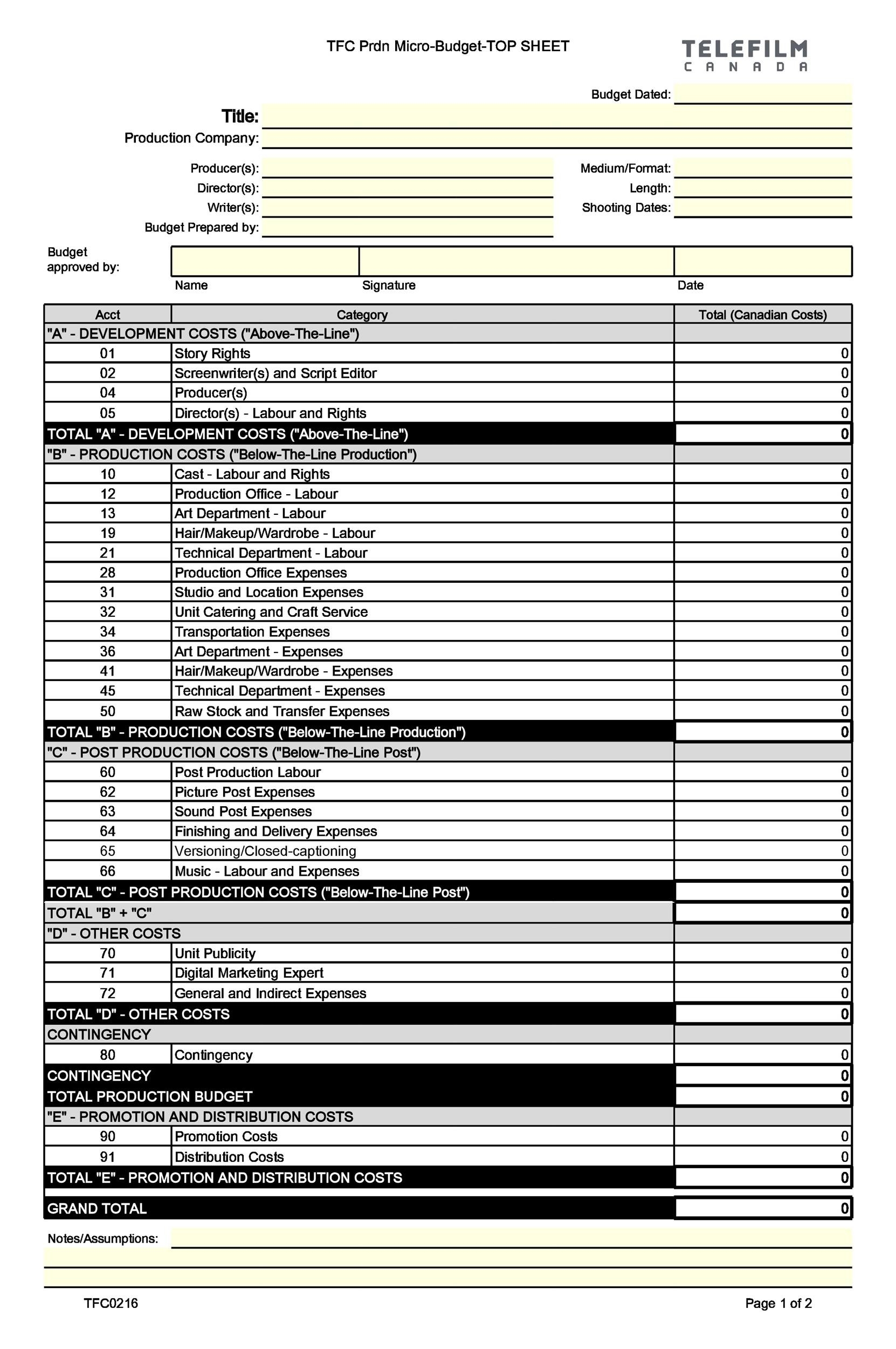 33 Free Film Budget Templates Excel Word TemplateLab