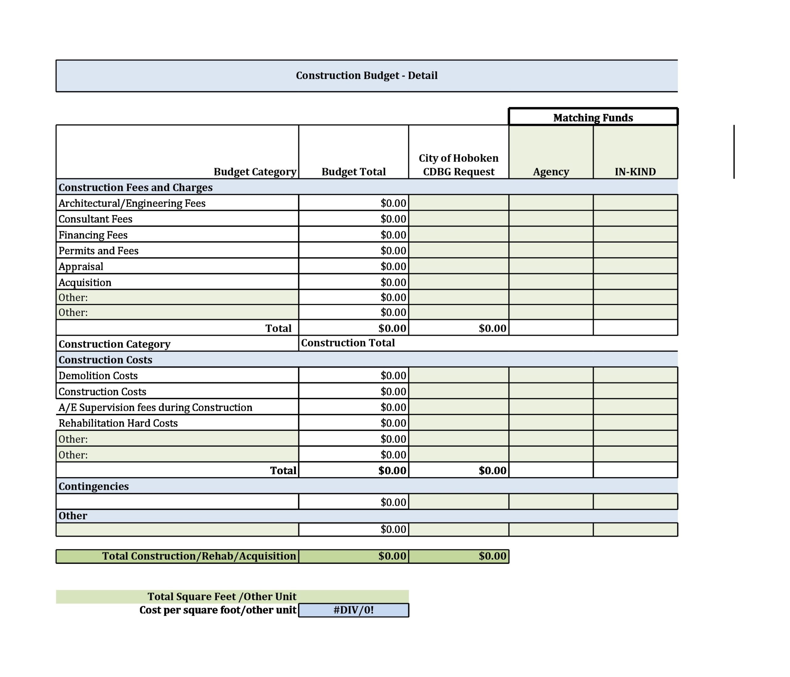 40 Professional Construction Budget Templates Excel 