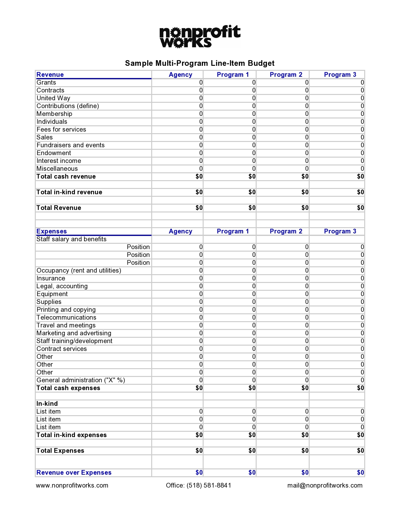 40 Simple Nonprofit Budget Templates Excel Word 