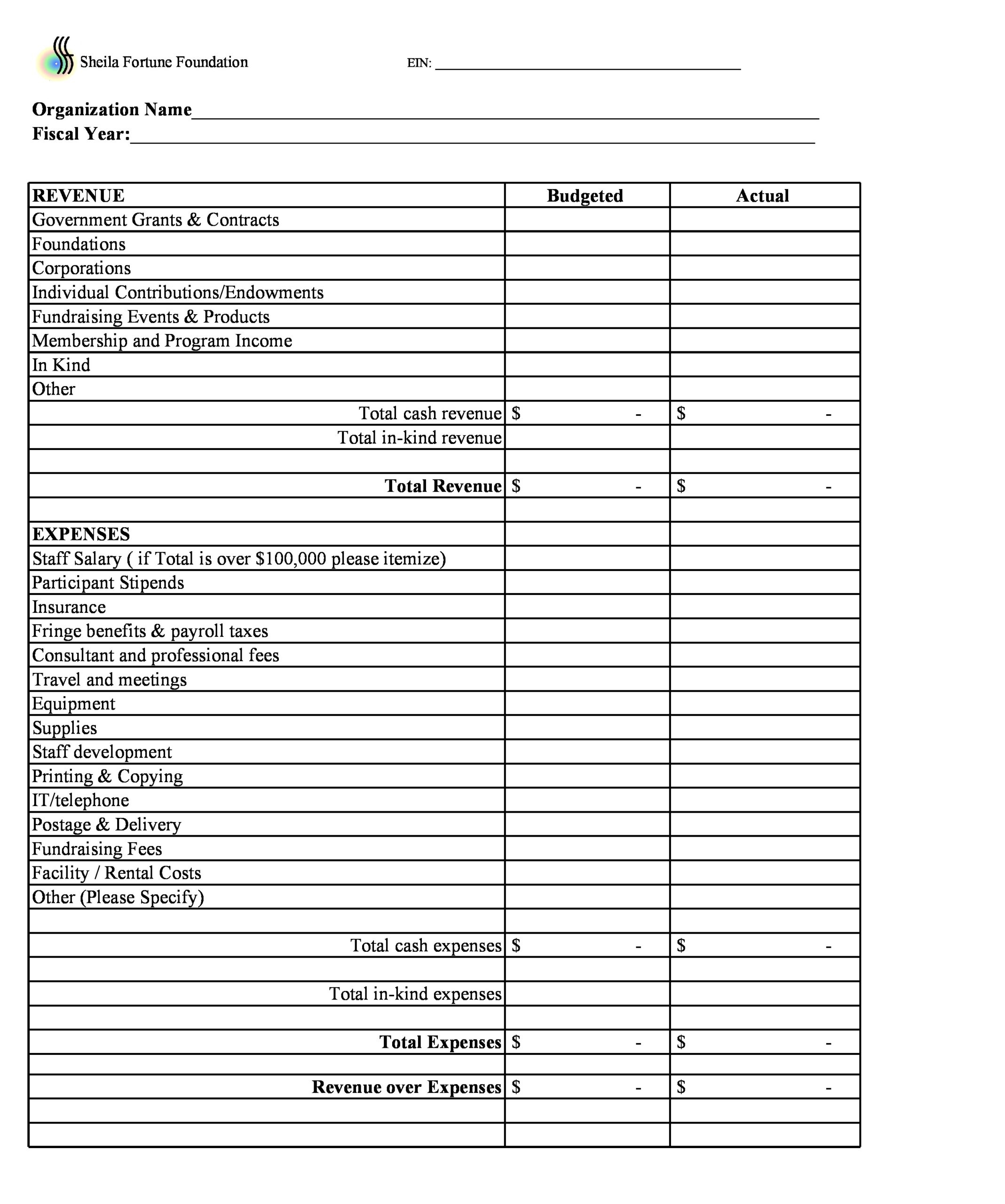 40 Simple Nonprofit Budget Templates Excel Word 