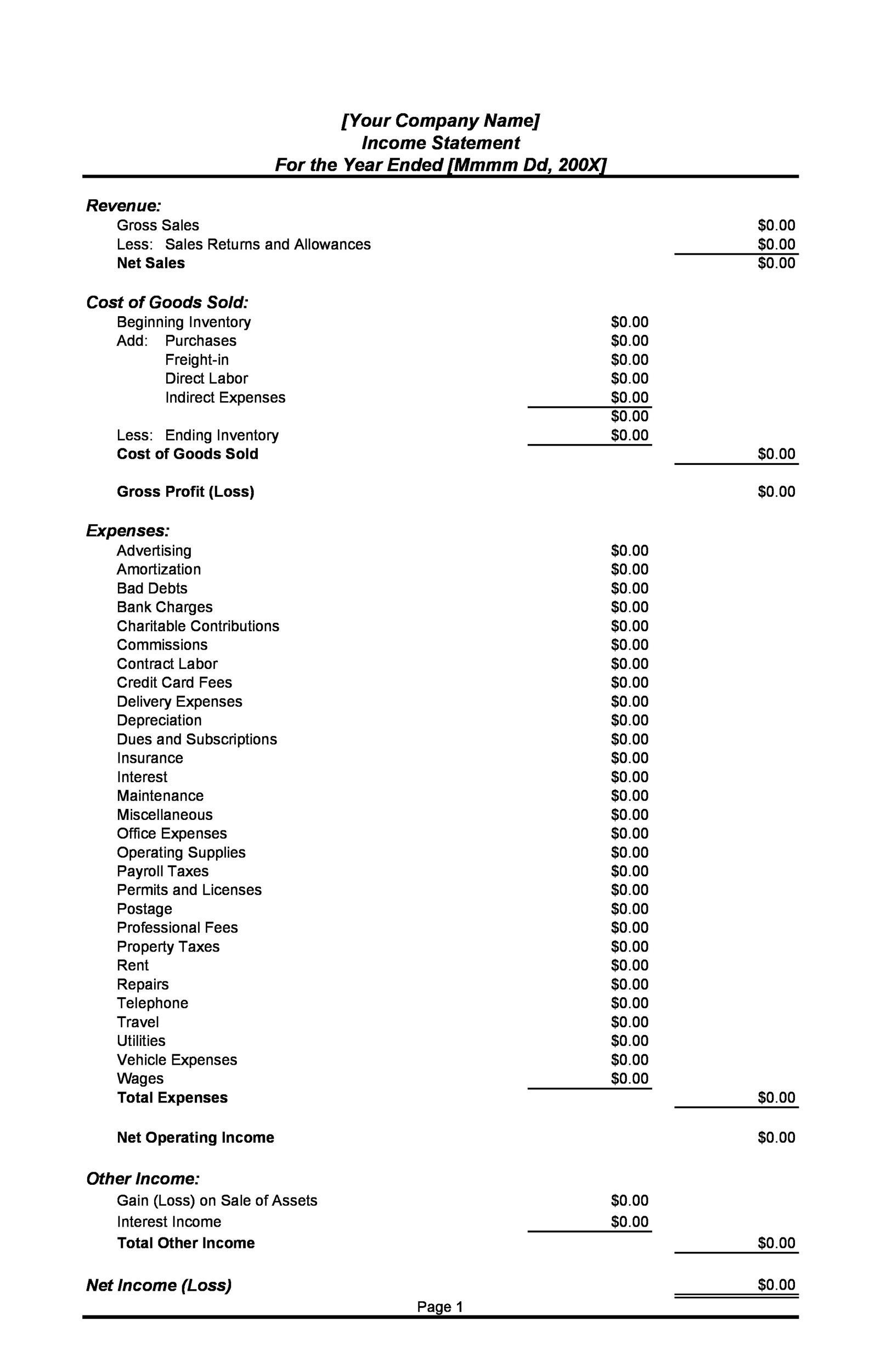 41 FREE Income Statement Templates U0026 Examples TemplateLab