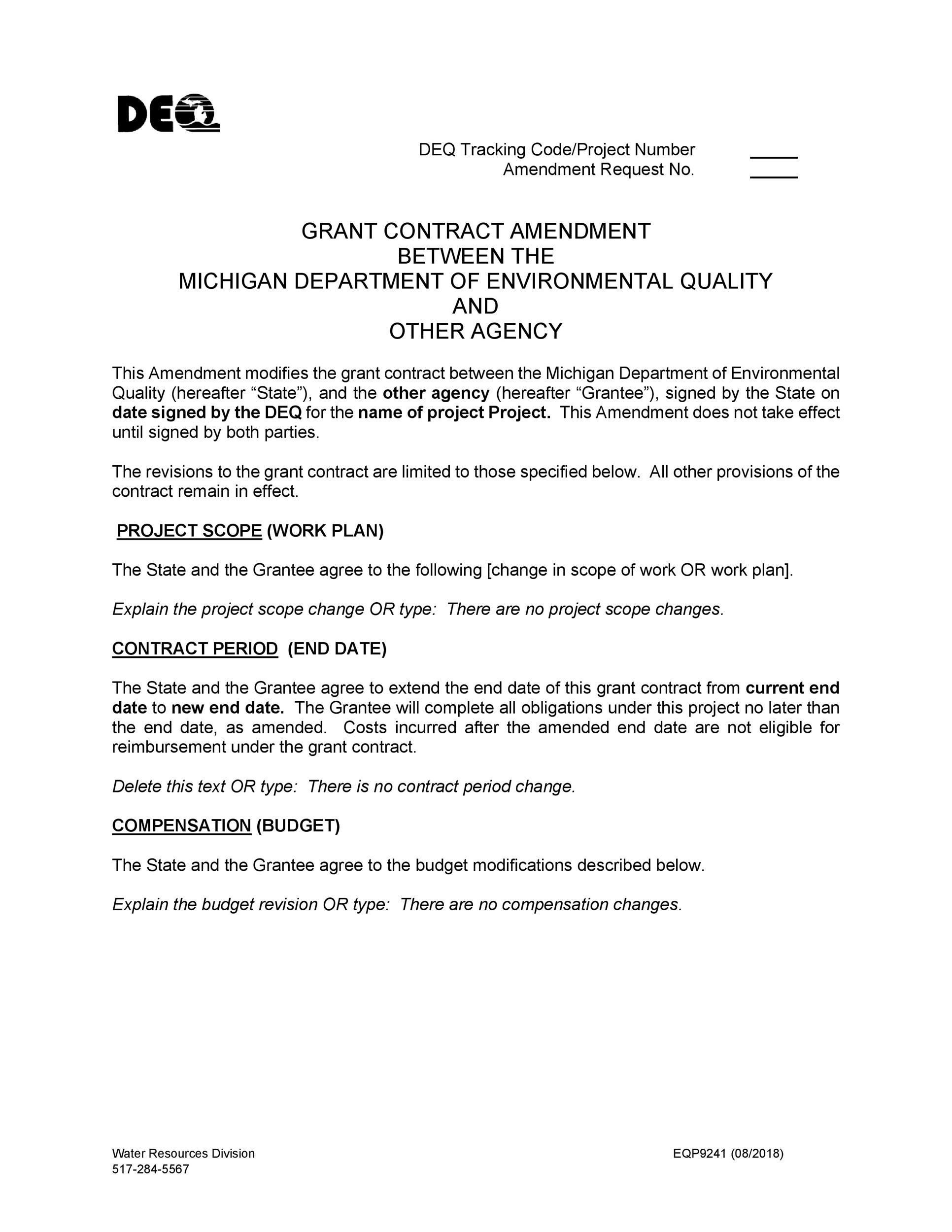 44 Professional Contract Amendment Templates U0026 Samples TemplateLab