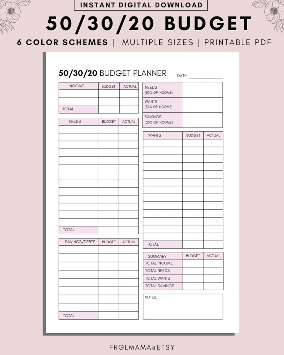 Savings Budget Template