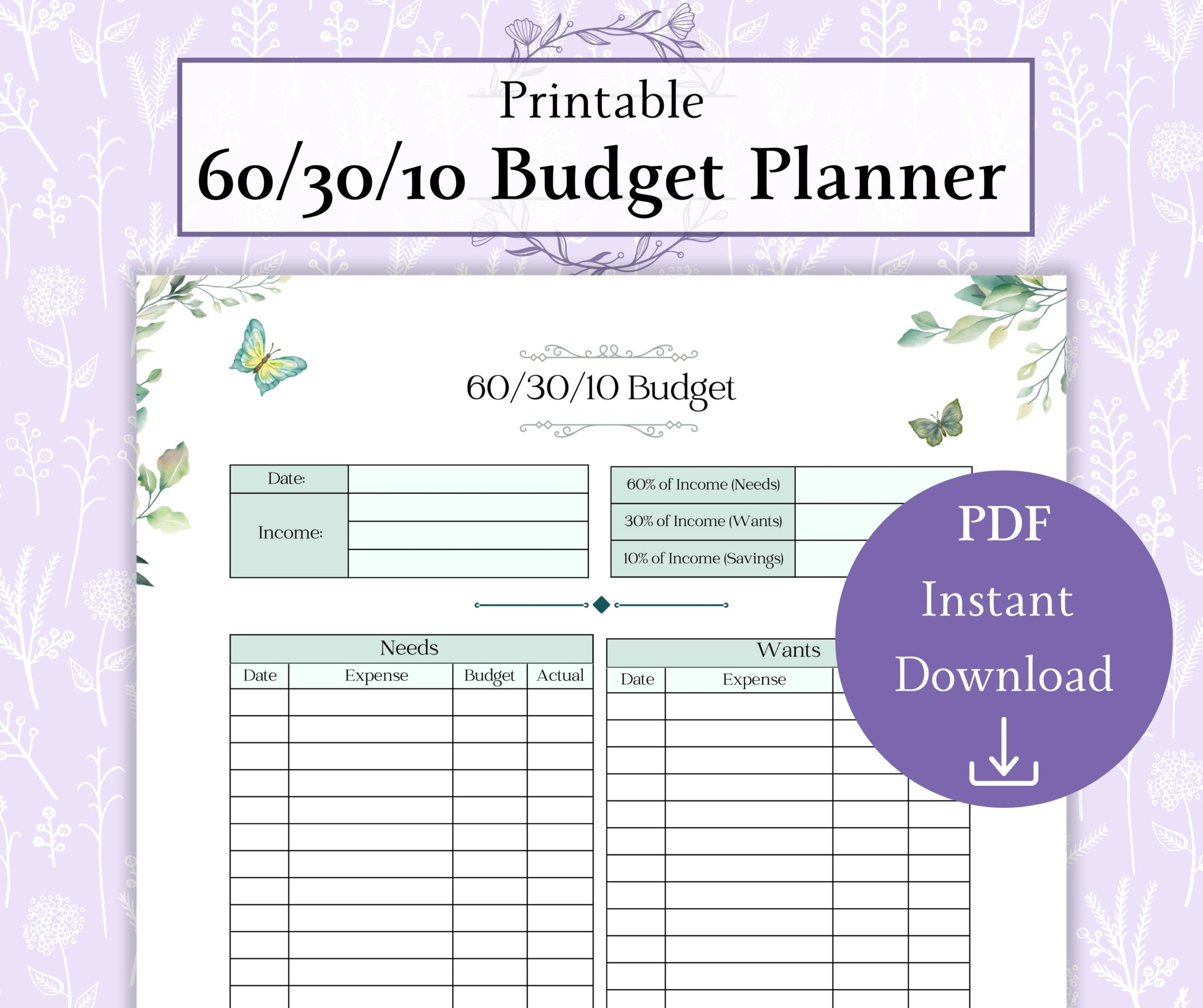 60/30/10 Budget Template