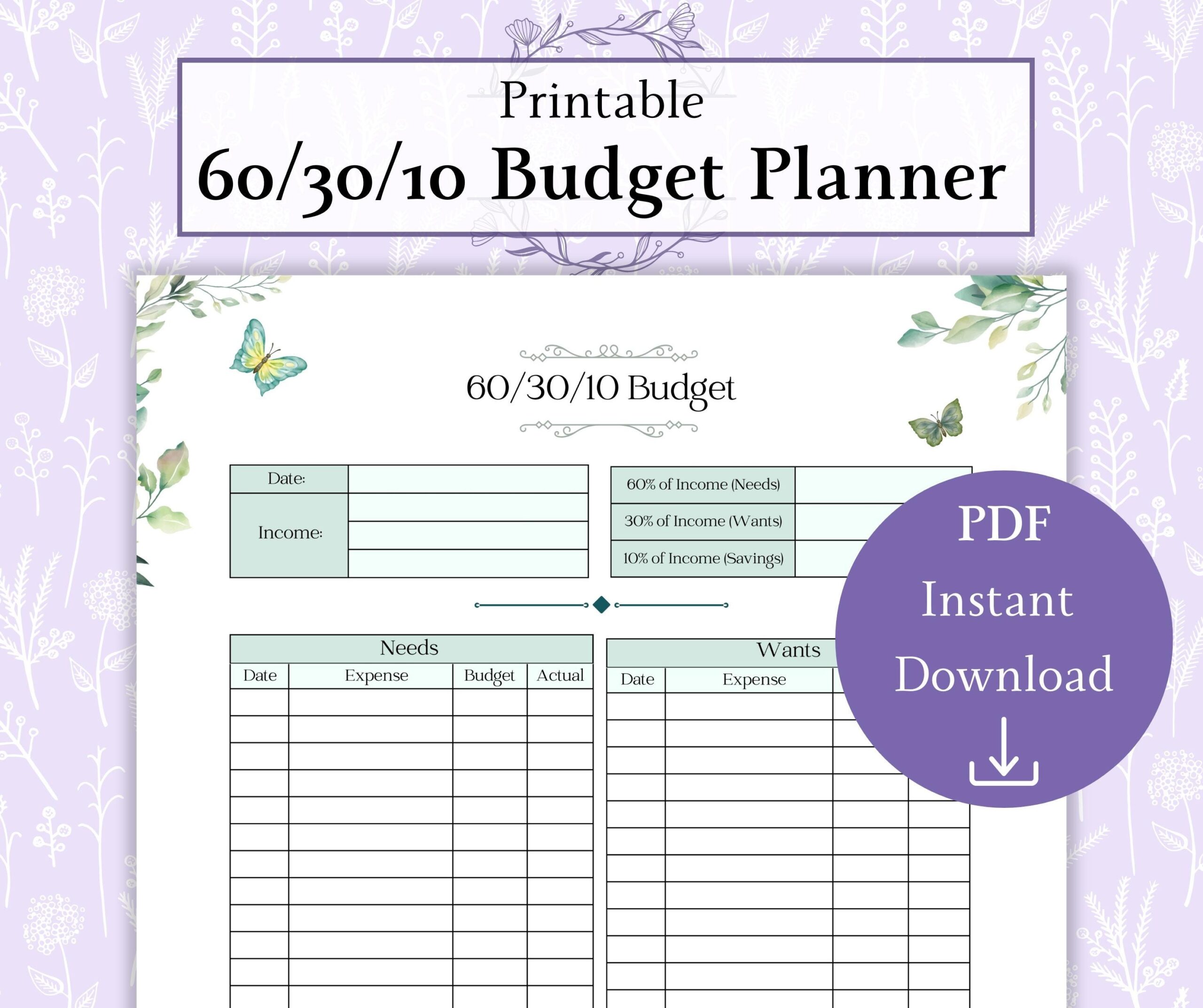 60 30 10 Budget Template