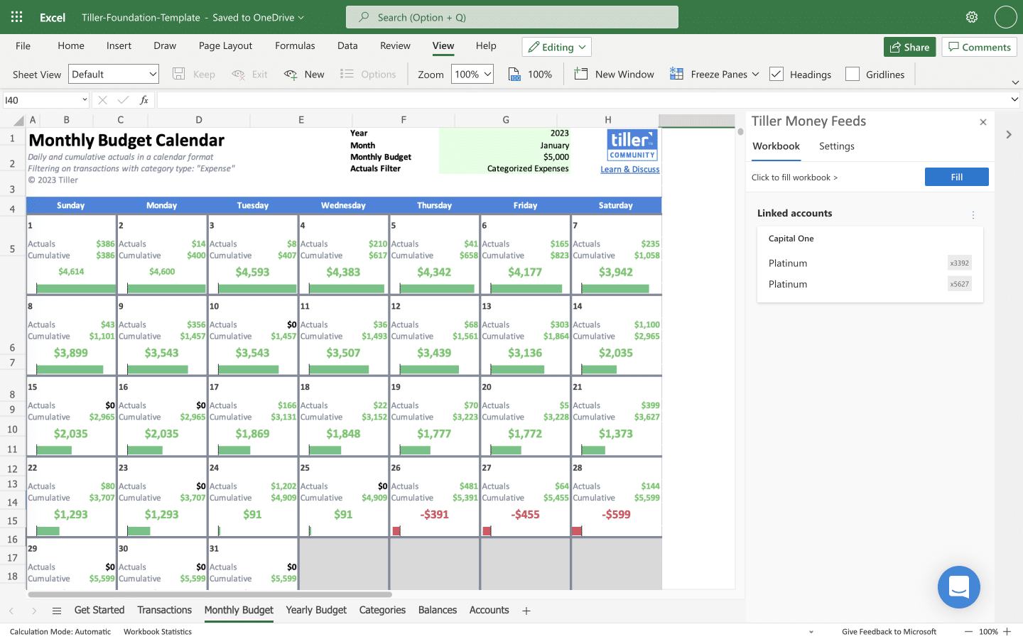 Office 365 Budget Template