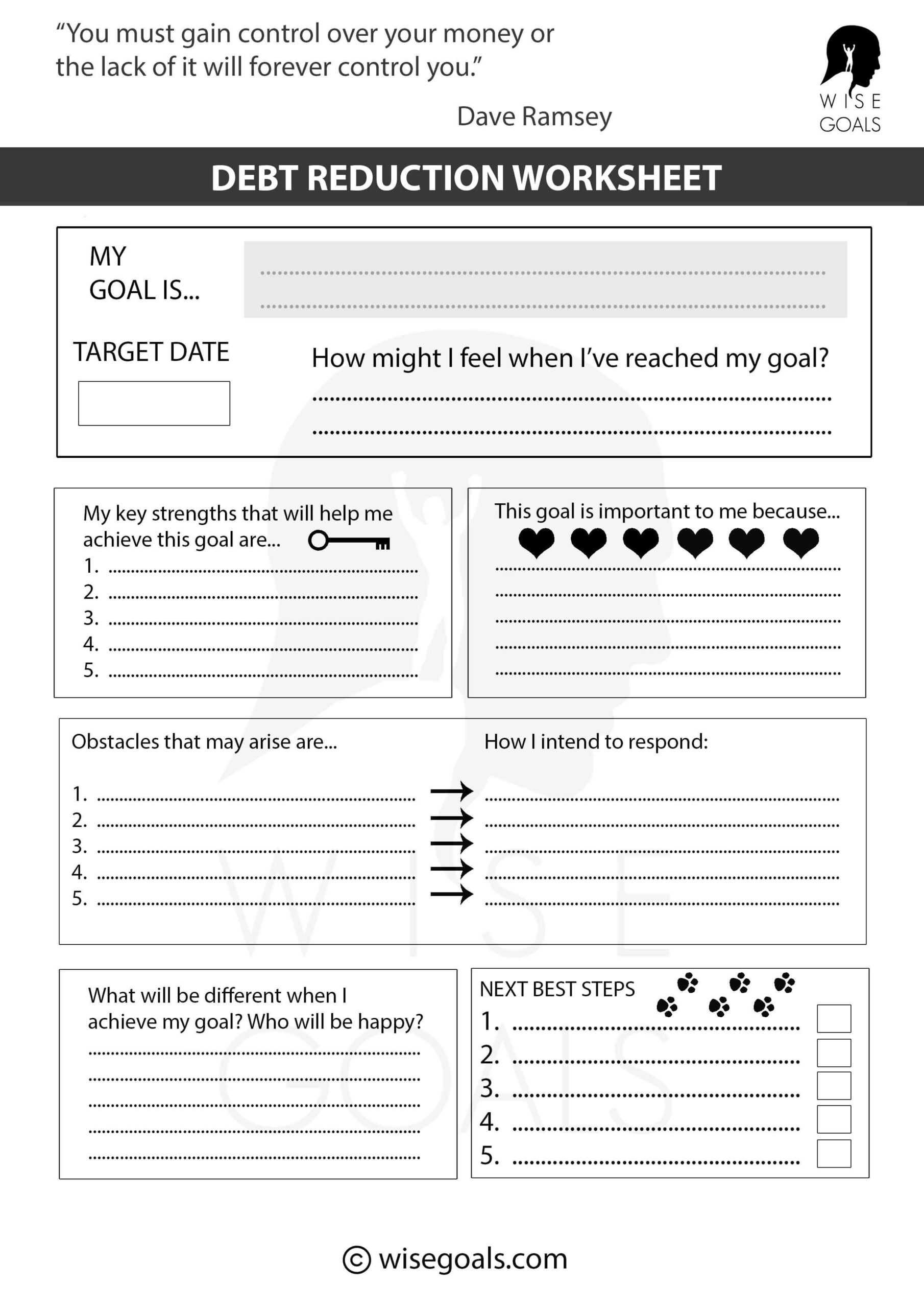 Debt Reduction Budget Template