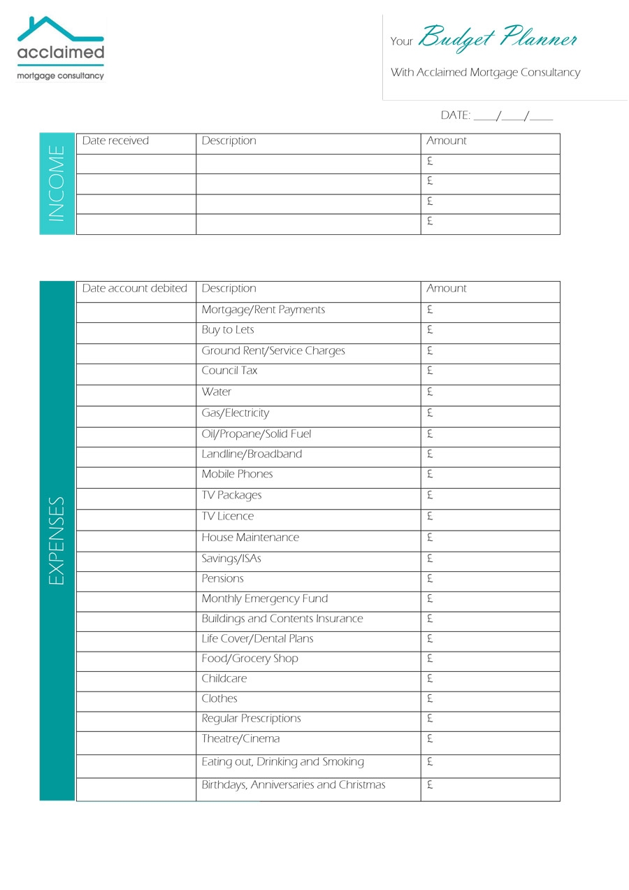 AMC Budget Planner 2021 1 Acclaimed Mortgage Consultancy