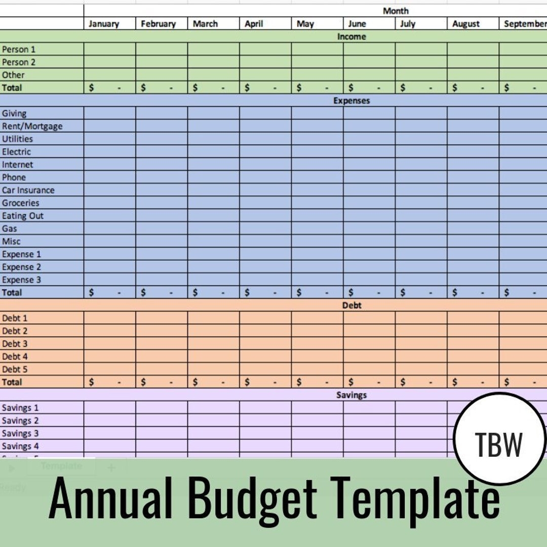 Free Yearly Budget Template Printable