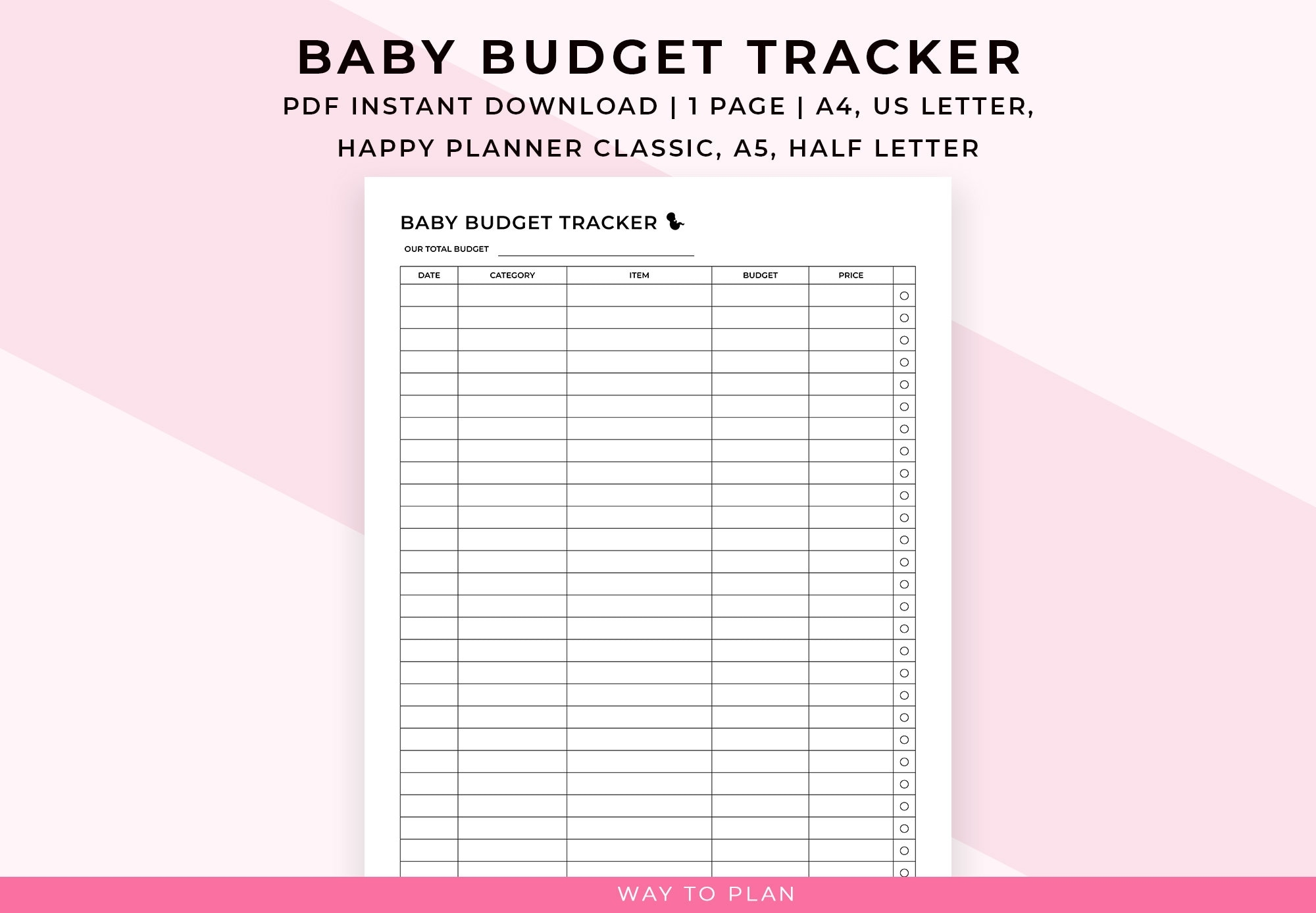 Baby Budget Template Printable Baby Budget Planner Baby Expense Tracker Monthly Baby Budget Pregnancy Budget Cost Of Baby PDF Insert Etsy UK