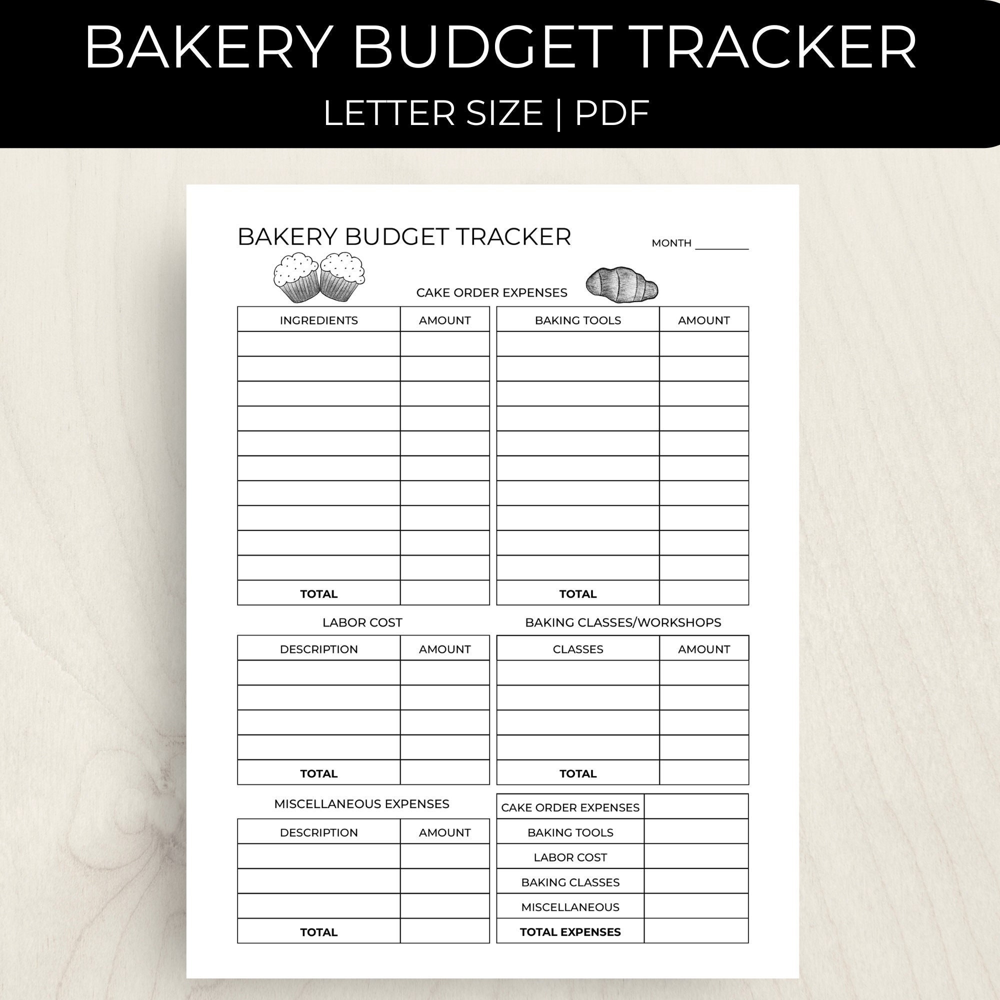 Bakery Budget Template
