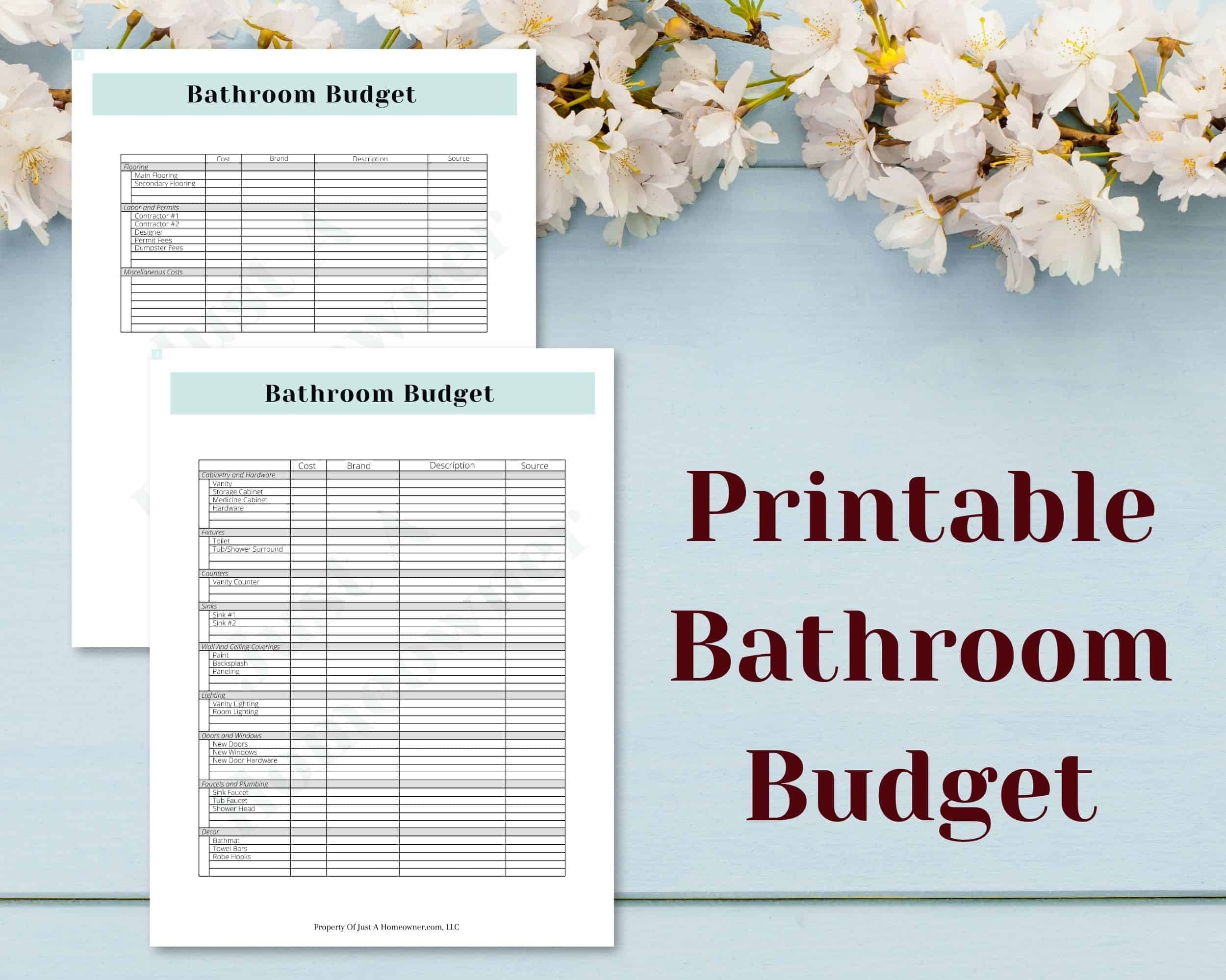 Bathroom Remodel Budget