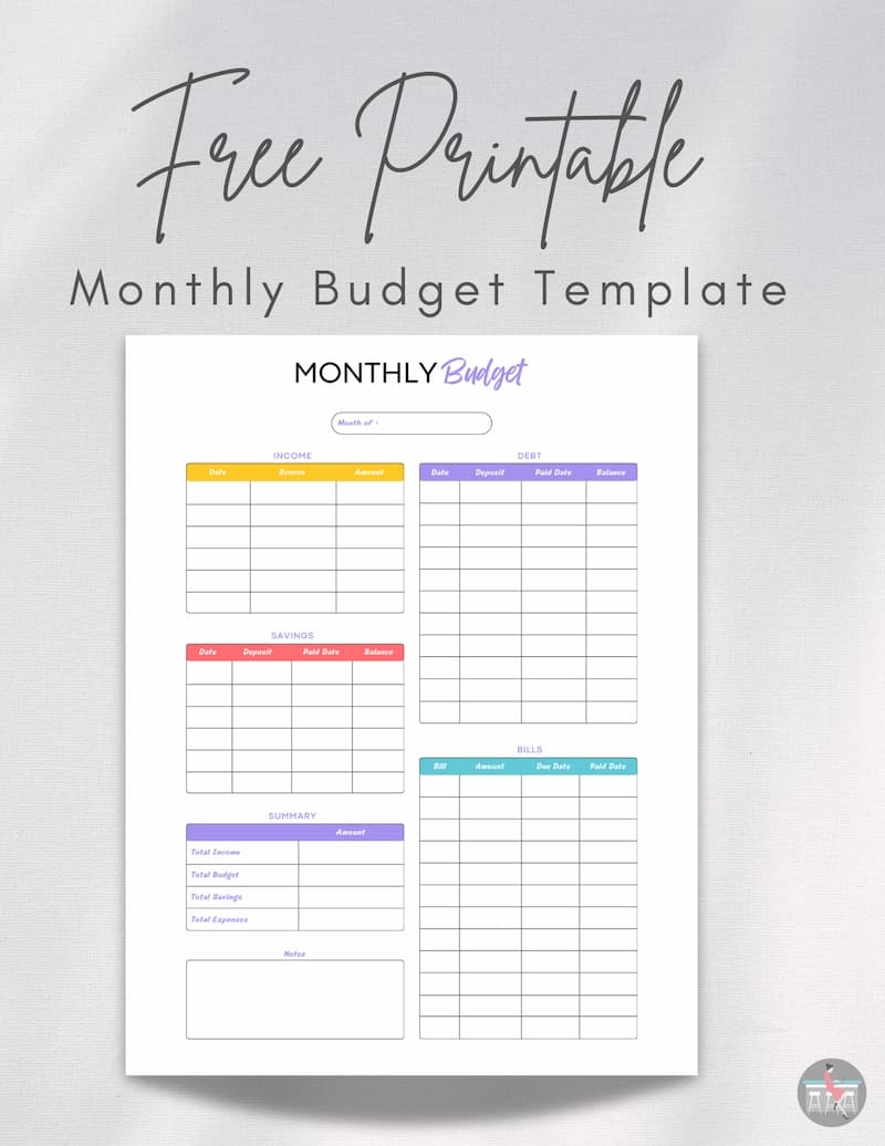 Free Budget Template Printable Monthly Free Budget Template Printable Monthly