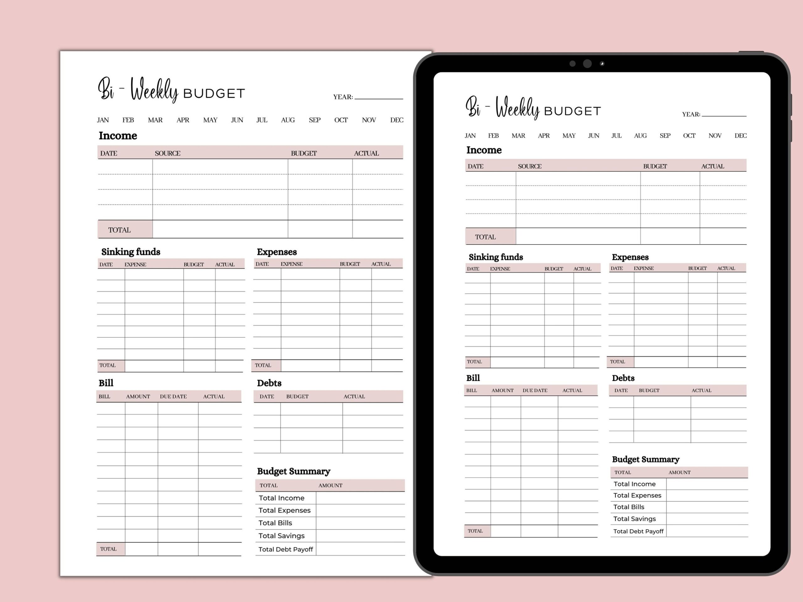 Bi weekly Budget Planner Digital Printable Goodnotes Instant Download Etsy