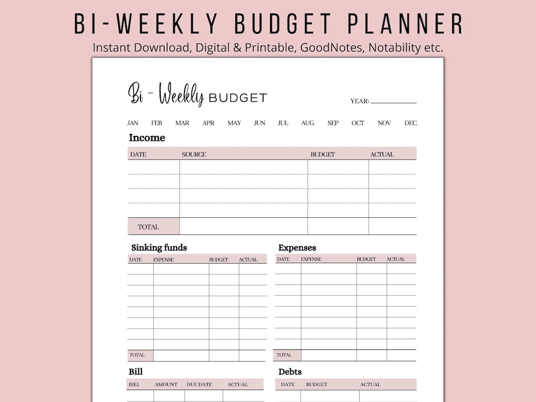 Budget Planner Template Goodnotes