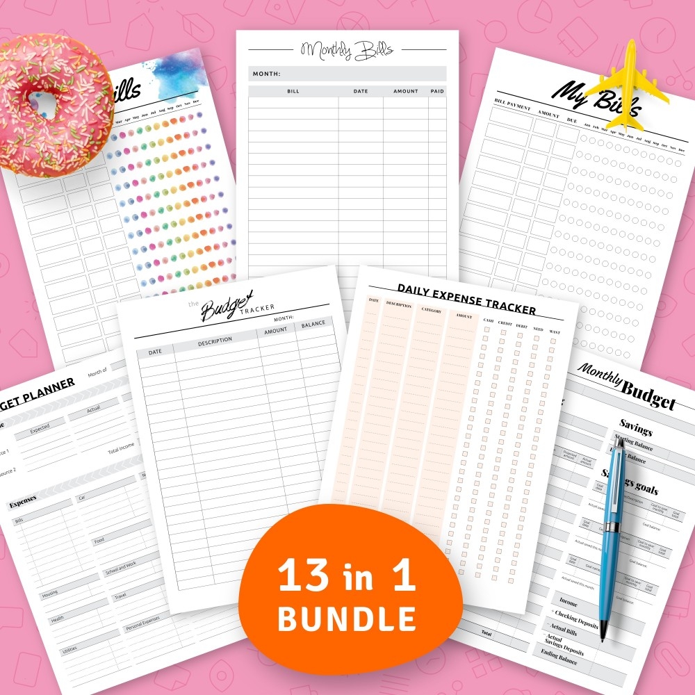 Bill Tracking Planner Template Printable PDF