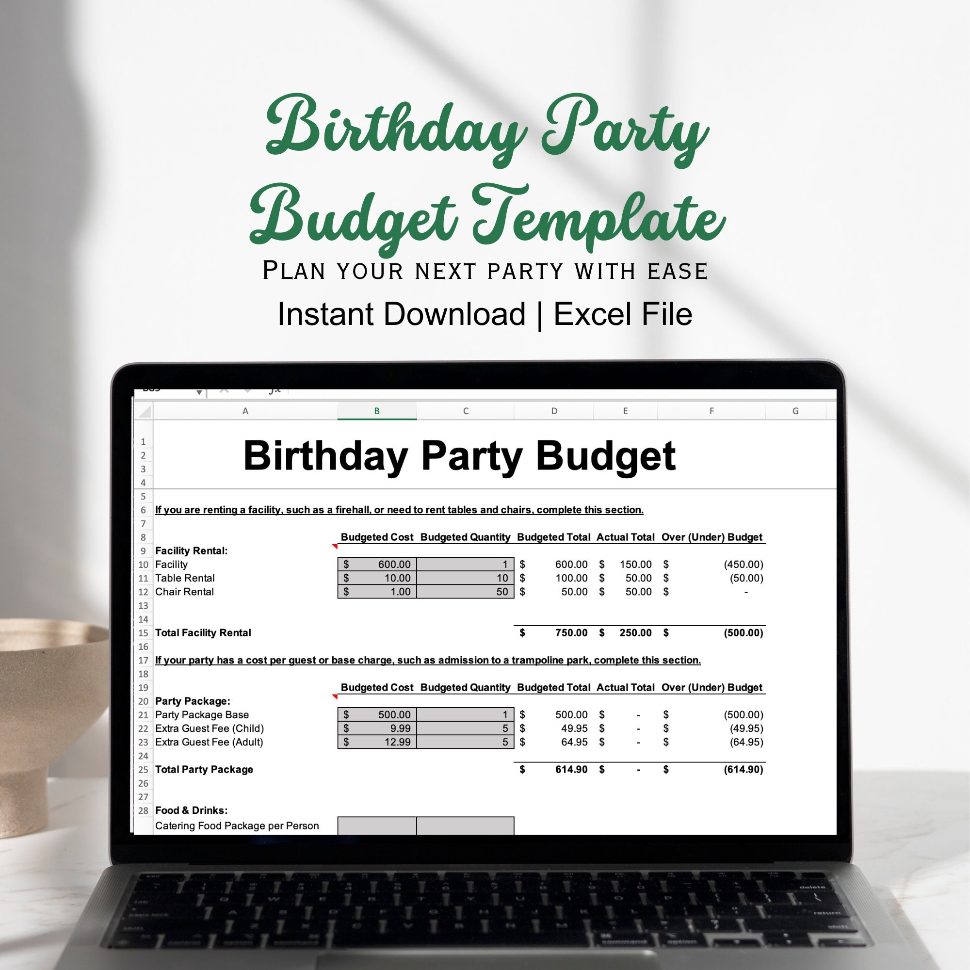Birthday Budget Template
