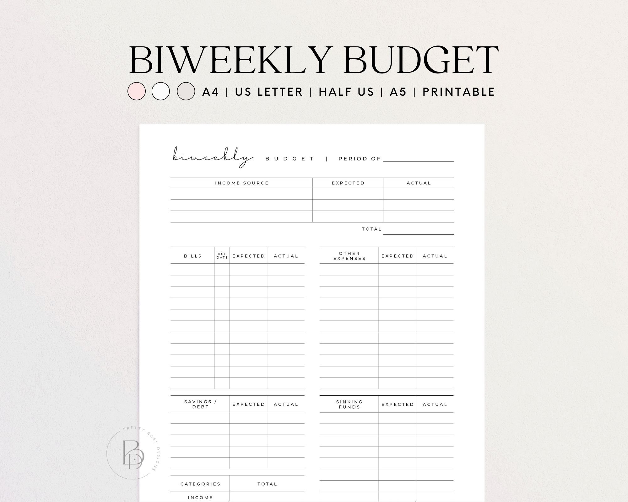 Biweekly Budget Template Printable Budget By Paycheck 2 Week 