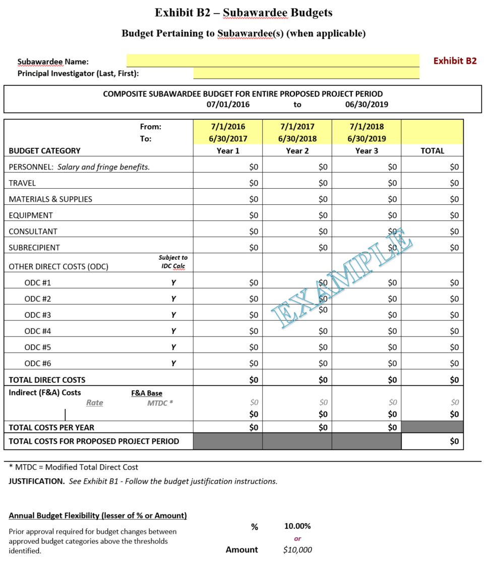 Nsf Budget Justification Template