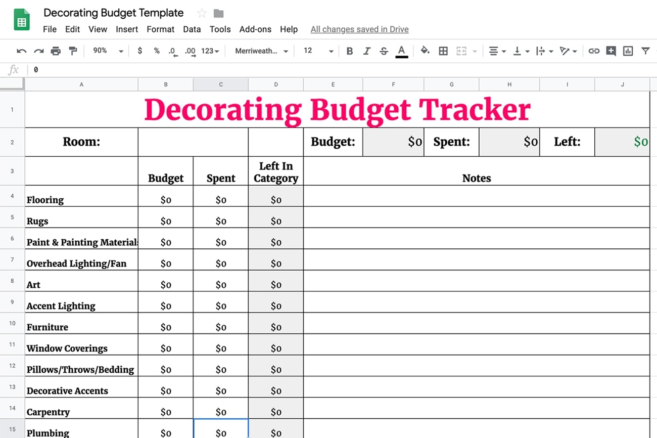 Budget Calculator For Home Decor Projects Polished Habitat