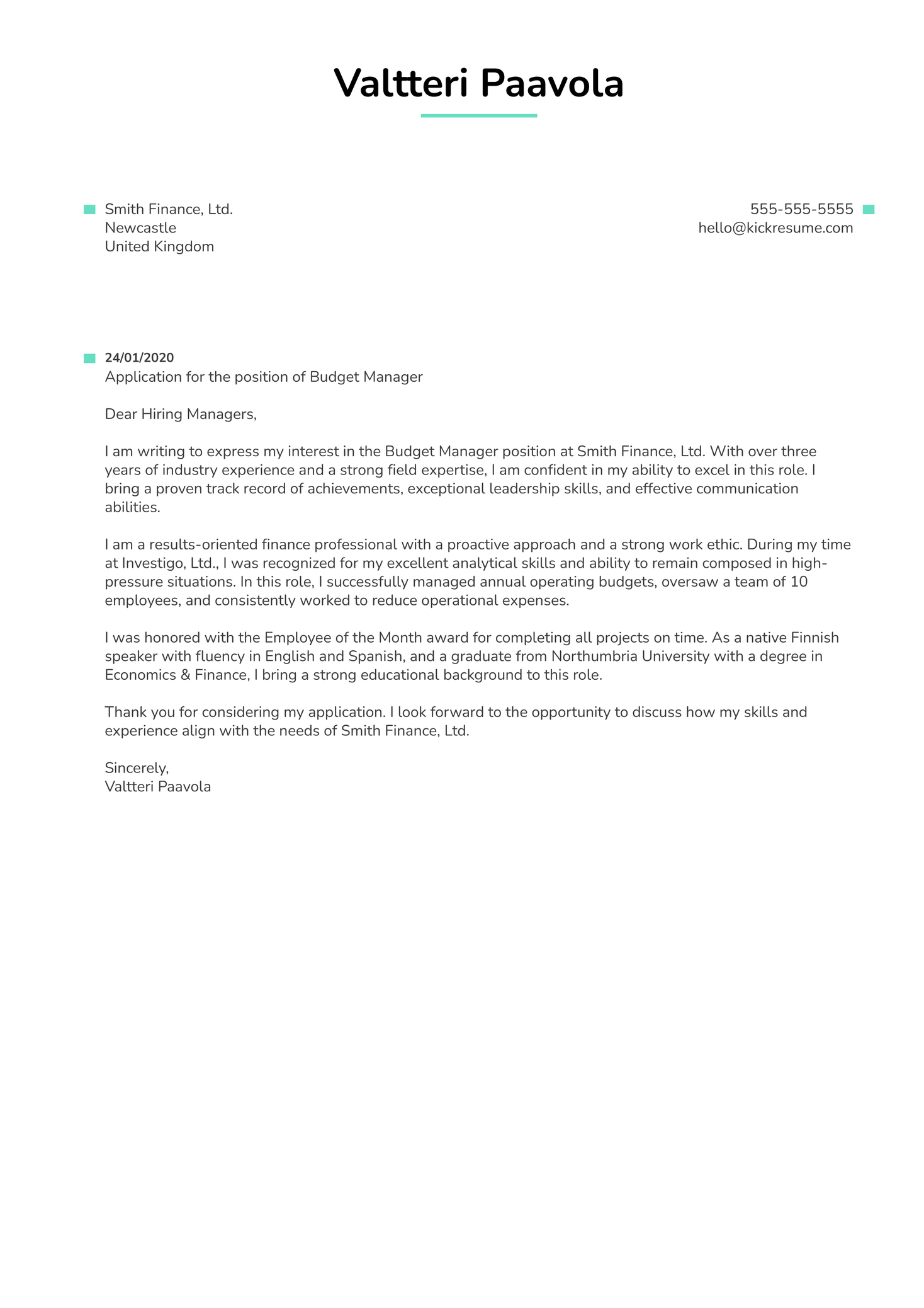 Budget Cut Letter Template