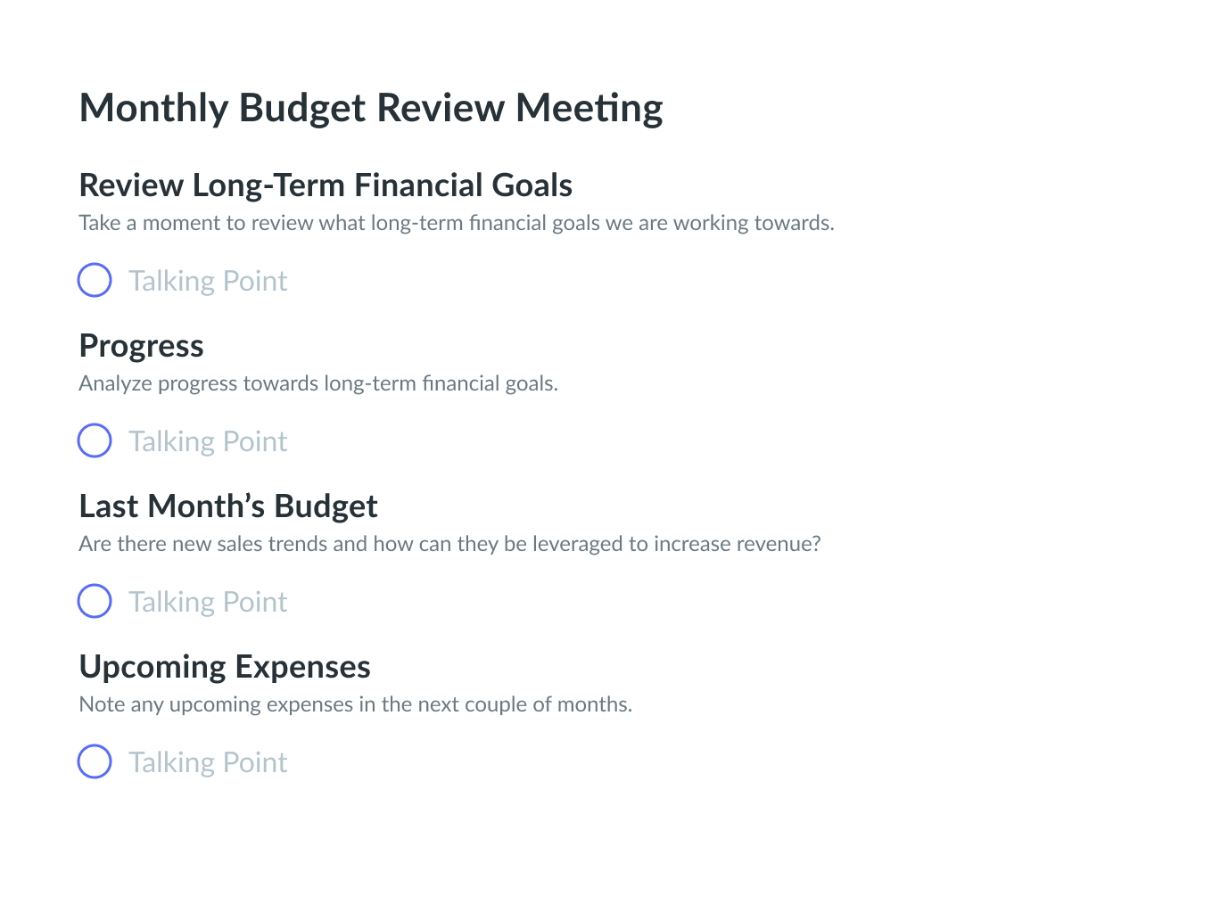 Budget Meeting Template