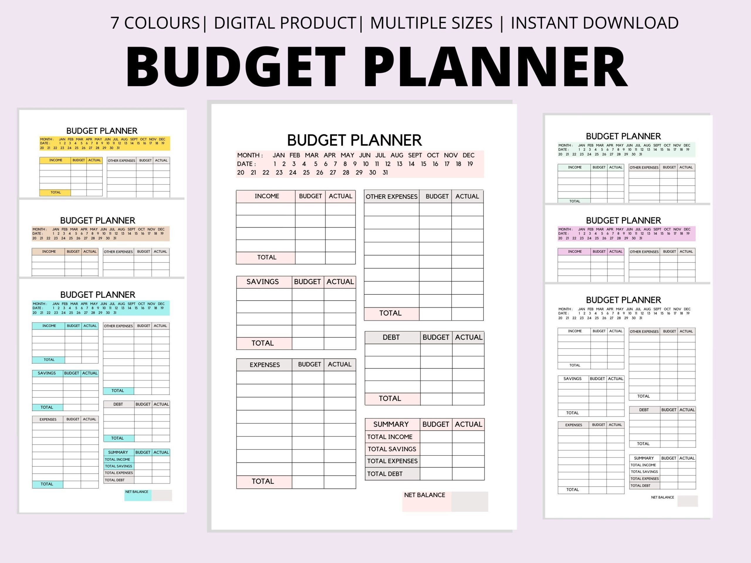 Budget Planner Monthly Budget Planner Finance Planner Payslip Tracker Budget Tracker Paycheck Tracker Monthly Finance Planner Etsy