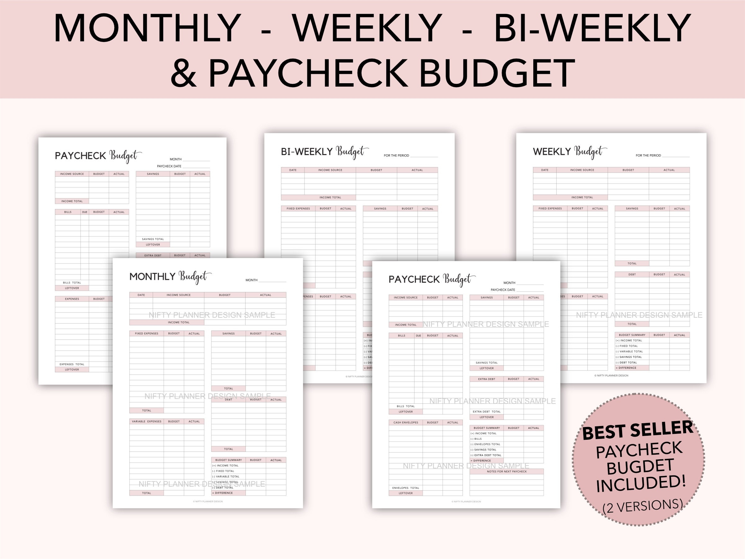Budget Planner Printable Finance Planner Paycheck Budget Printable Bi weekly Budget Monthly Budget Budget Template Budget Planner Etsy