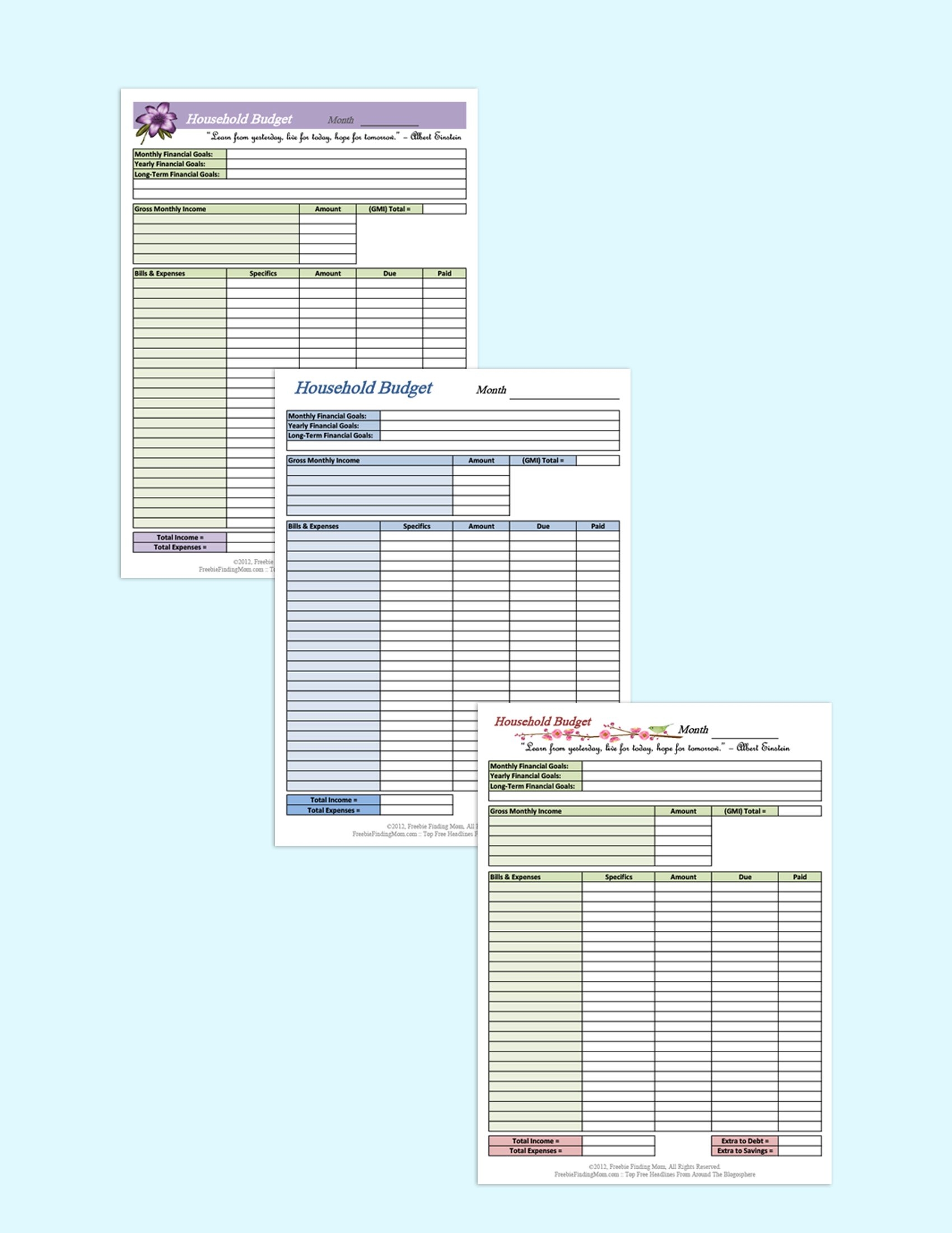 Debt Free Mom Budget Template