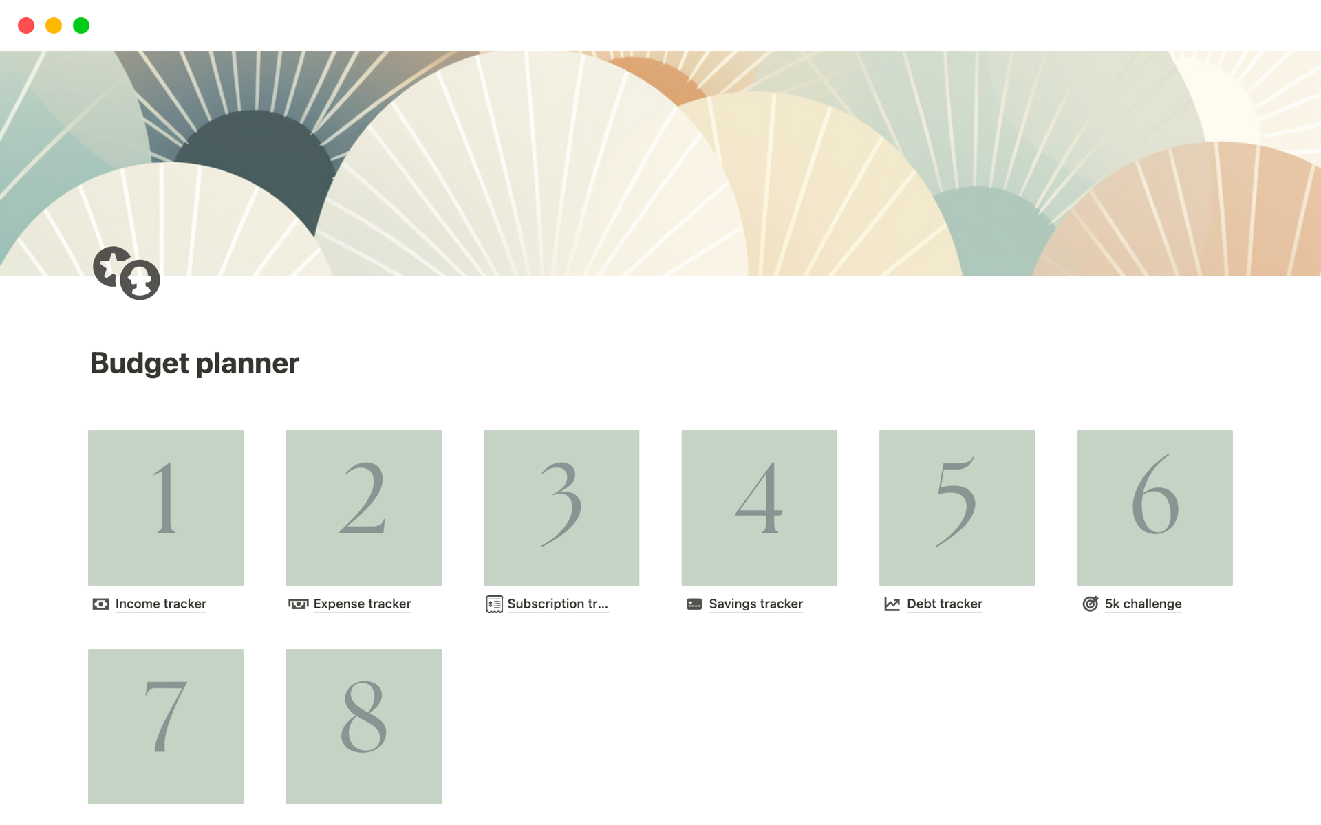 Aesthetic Notion Budget Template