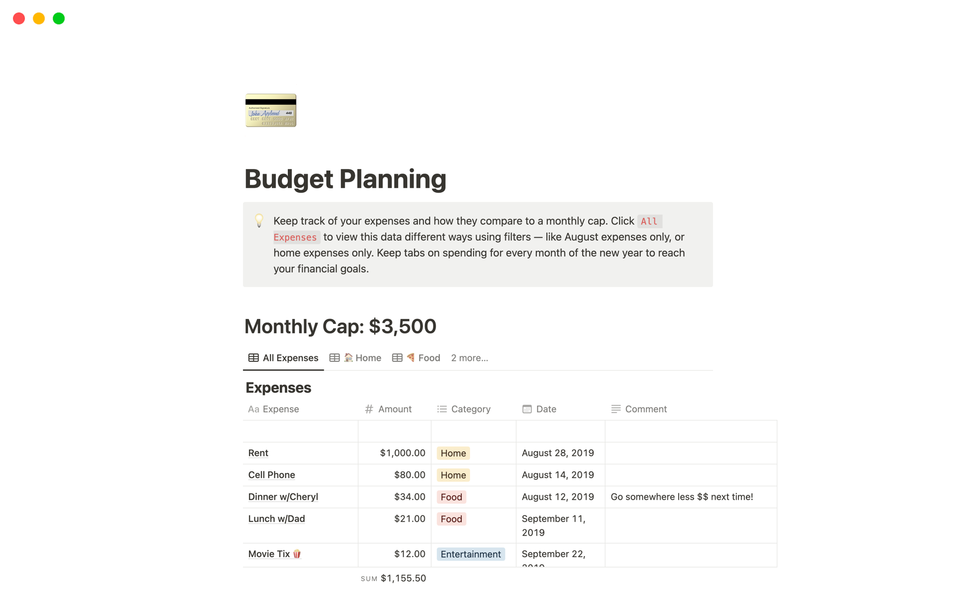 Budget Planning Template By Yasaman Notion Marketplace