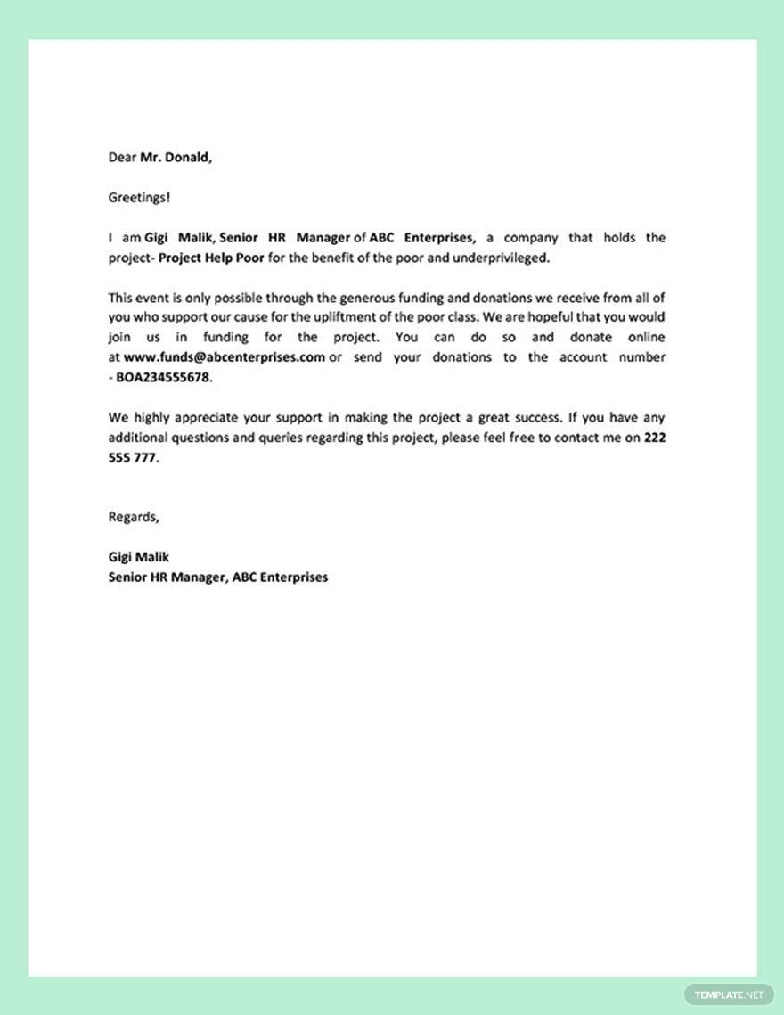 Budget Letter Template