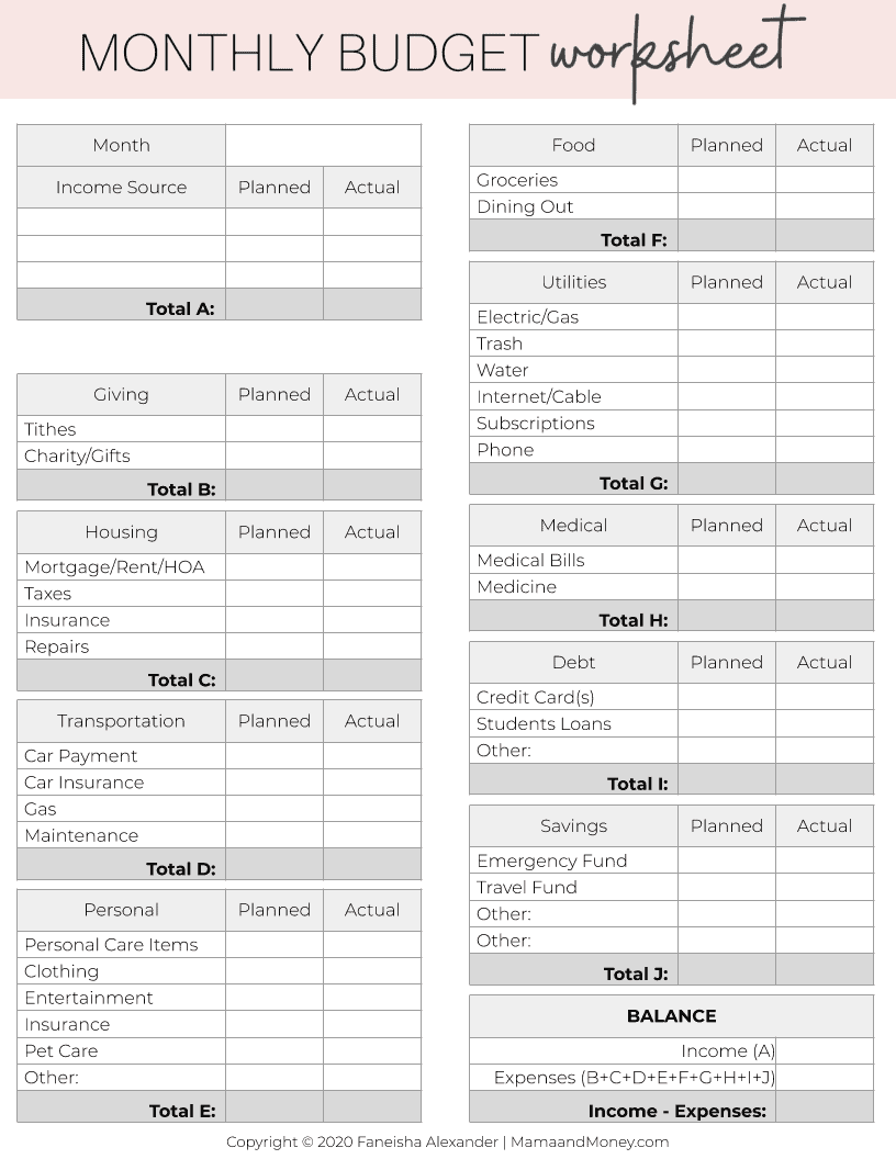 Budget Template