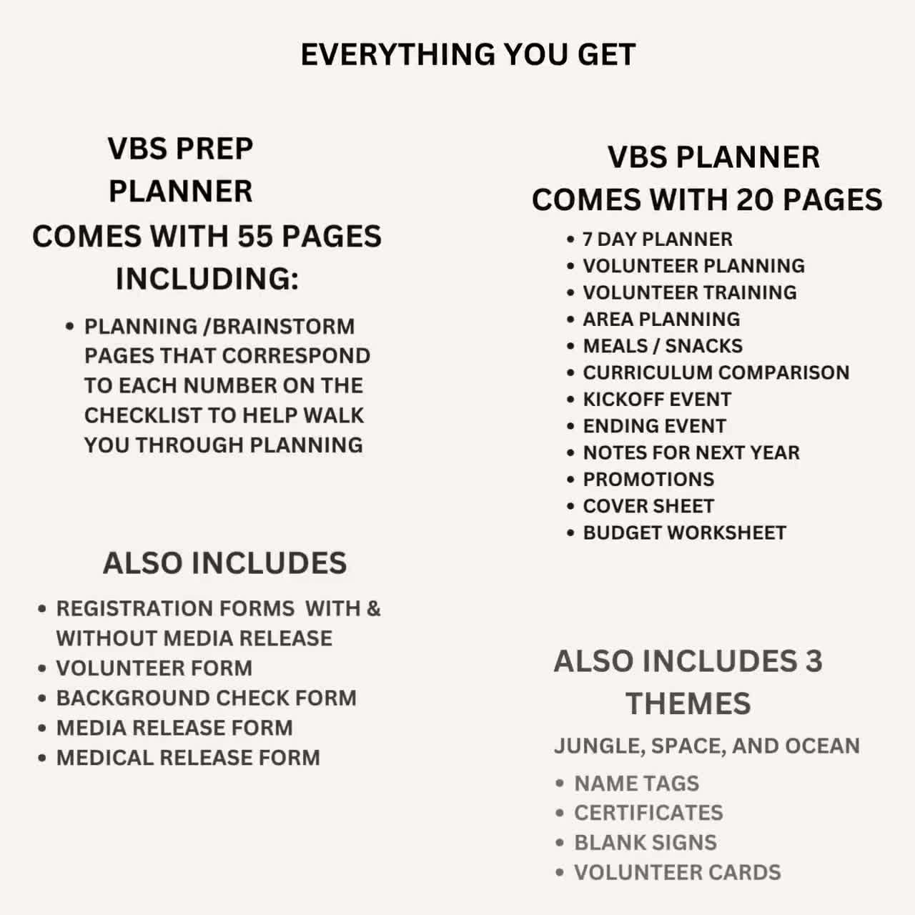 Buy VBS Planner Printable VBS Church Event Organizer VBS Bundle Vacation Bible School Planner Instant Download Vbs Forms Vbs Certificate Online In India Etsy