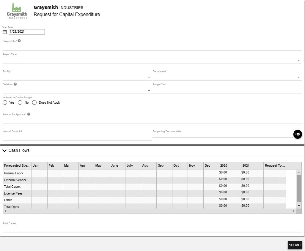 Capital Budget Request Template