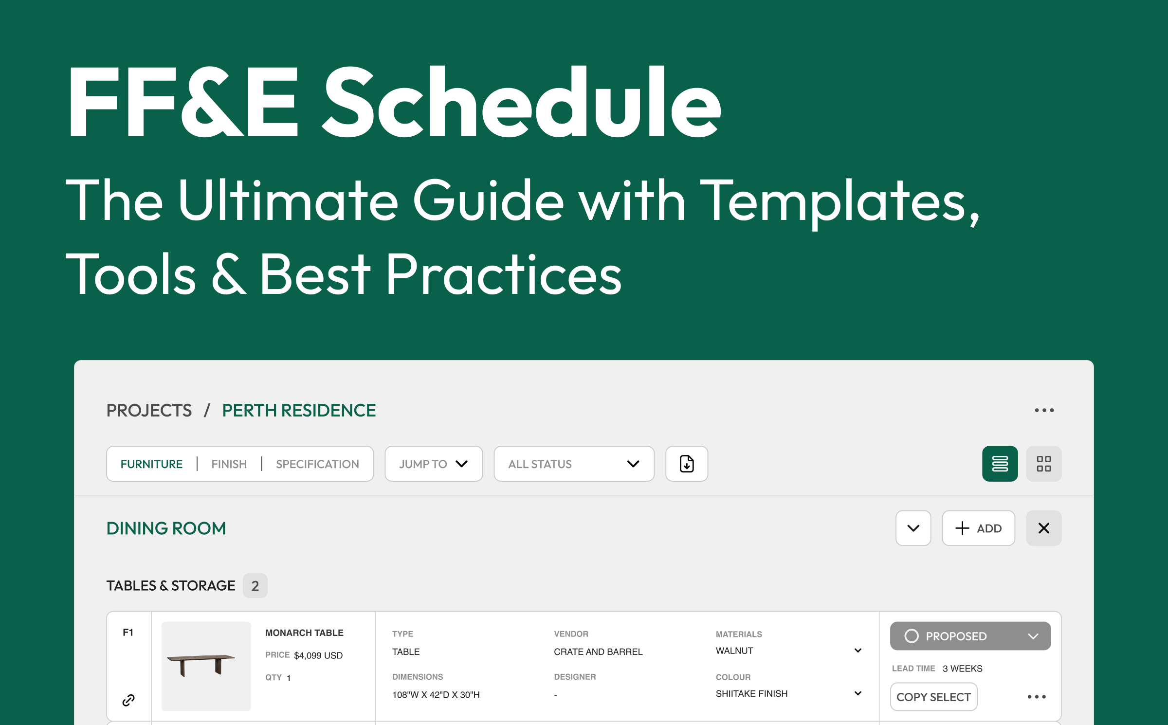 Ff&E Budget Template Ff&E Budget Template