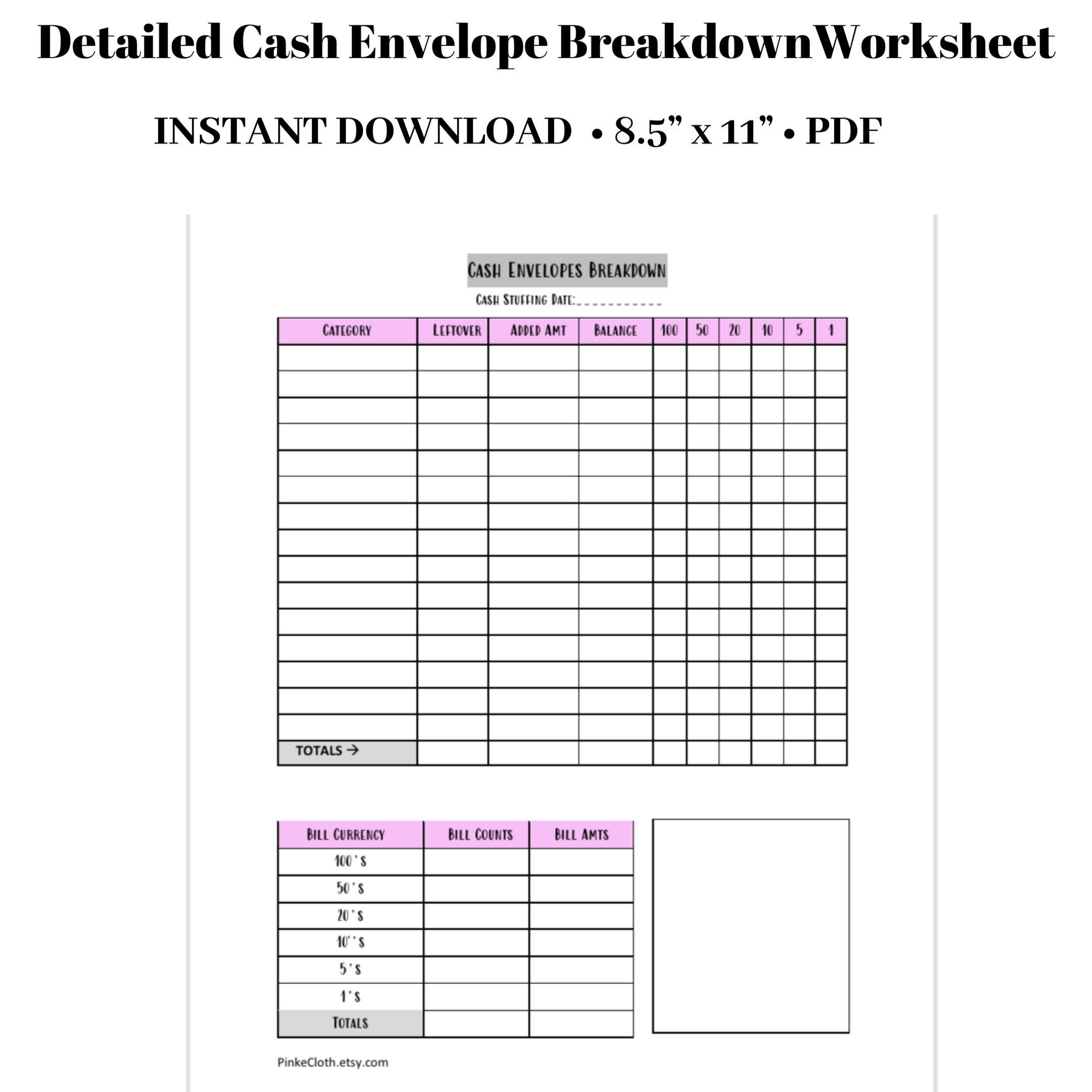 Cash Stuffing Budget Template