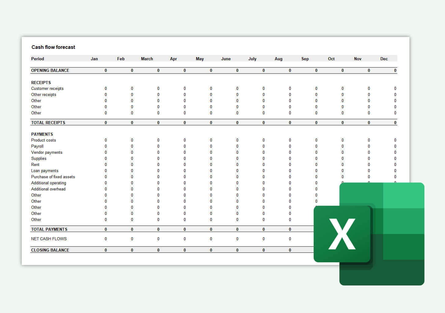 Cash Flow Forecast Template free Download Conta