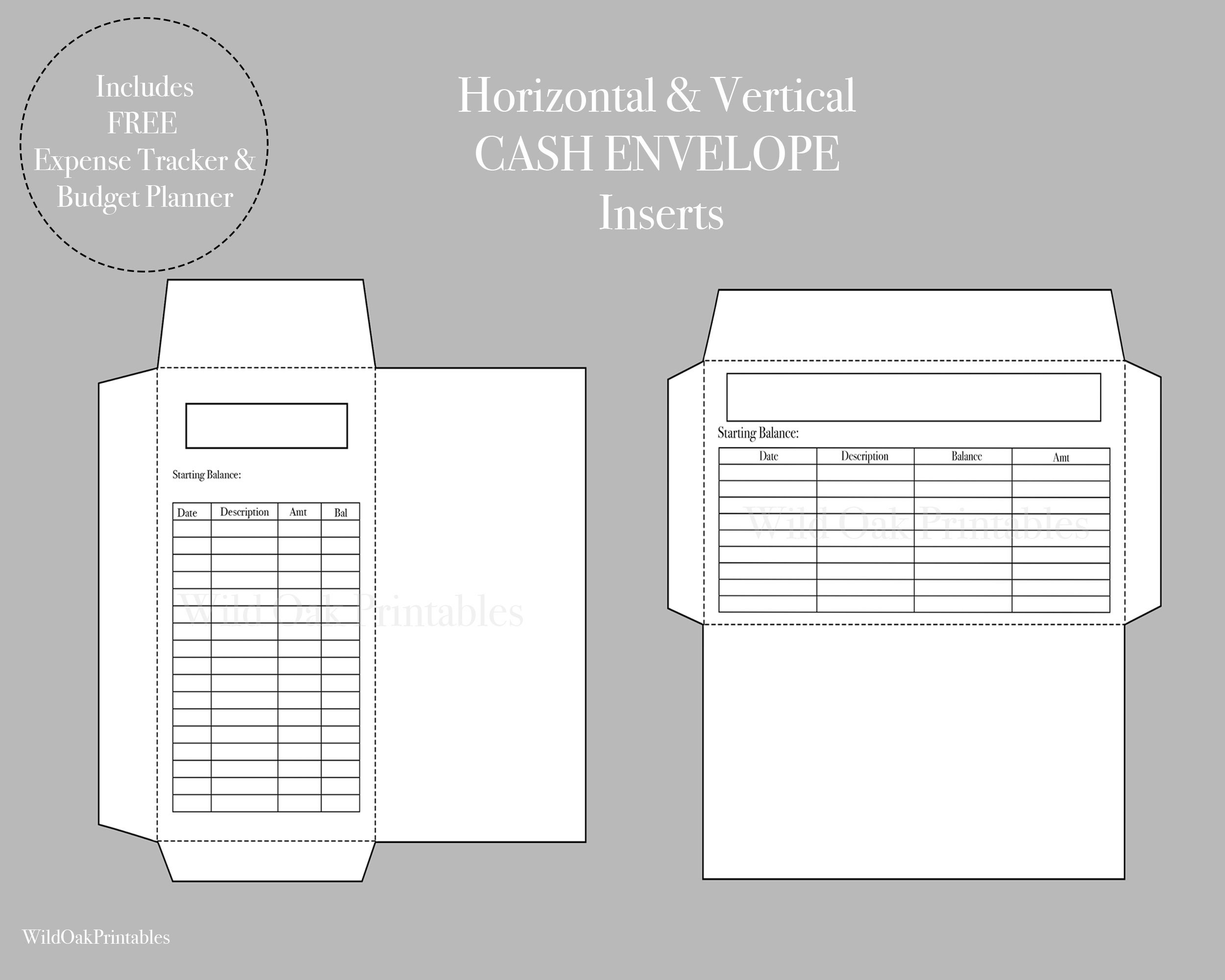 Cash Money Envelope Printable Cash Envelope Wallet System INSTANT DOWNLOAD Includes Free Monthly Budget Plan U0026 Expense Tracker Etsy