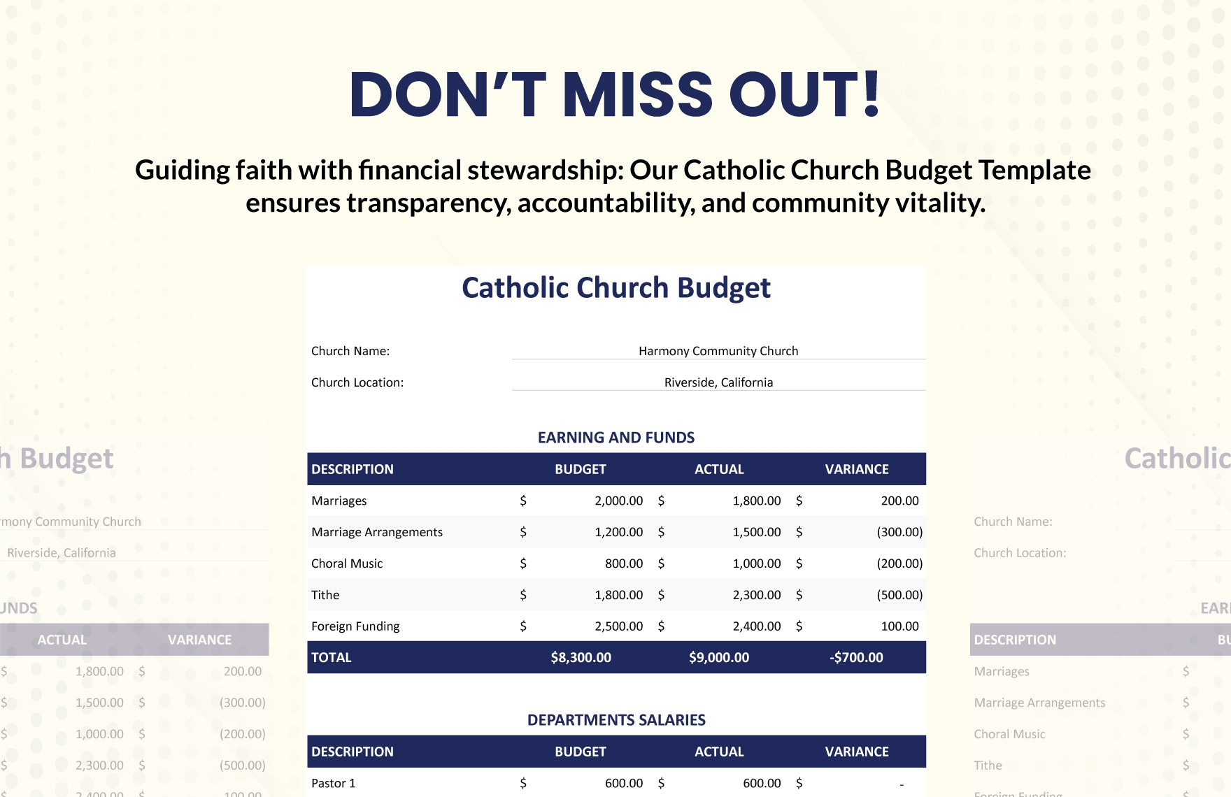 Catholic Church Budget Template In Word Google Docs Excel Google Sheets Download Template