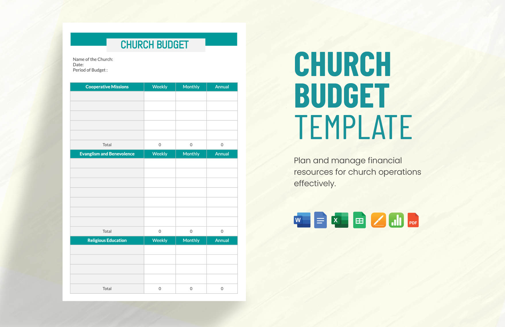 Catholic Church Budget Template In Word Google Docs Excel Google Sheets Download Template