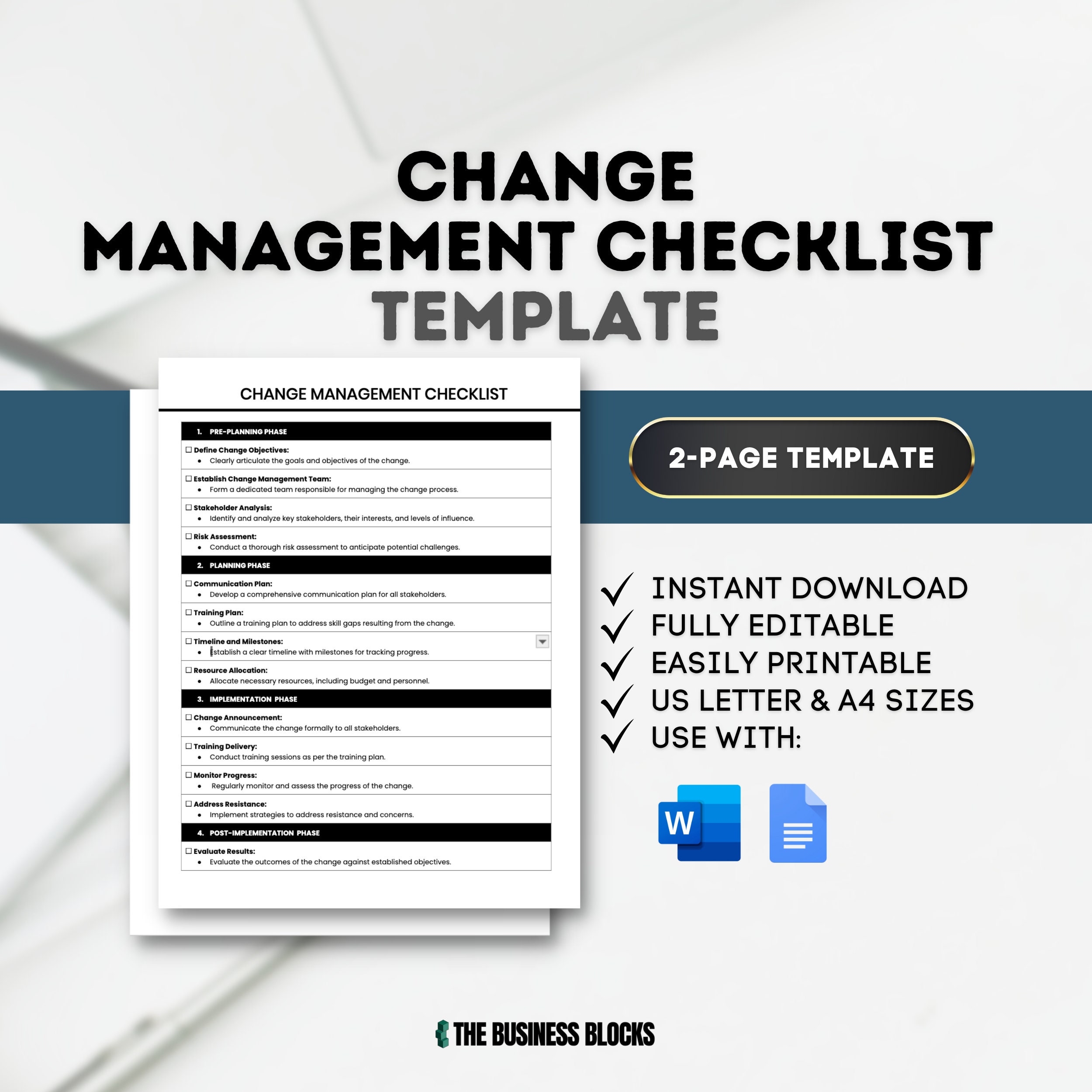 Change Management Budget Template