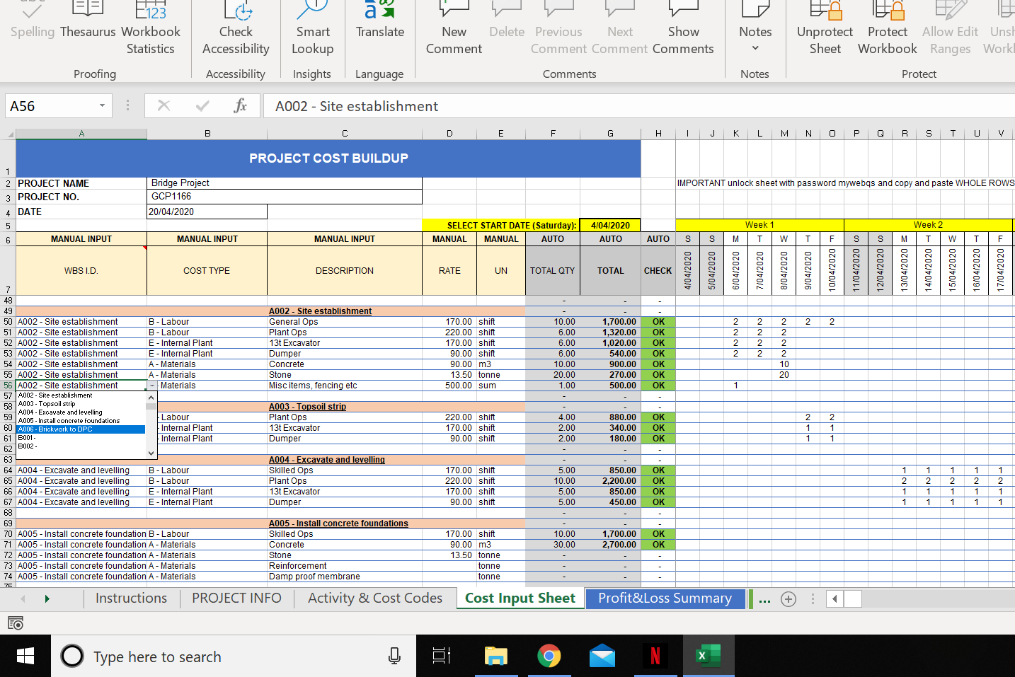Construction Budget Excel Template Cost Control Template WebQS