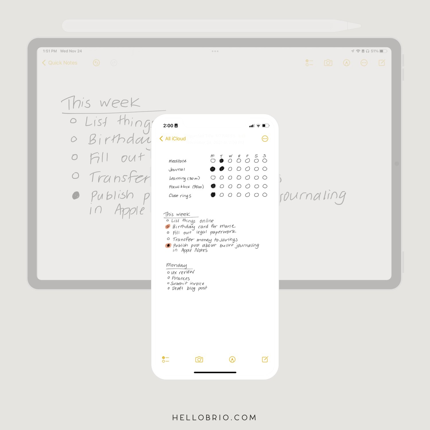 Apple Notes Budget Template