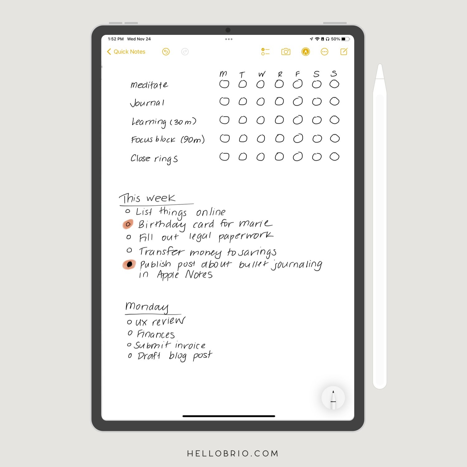 Iphone Notes Budget Template